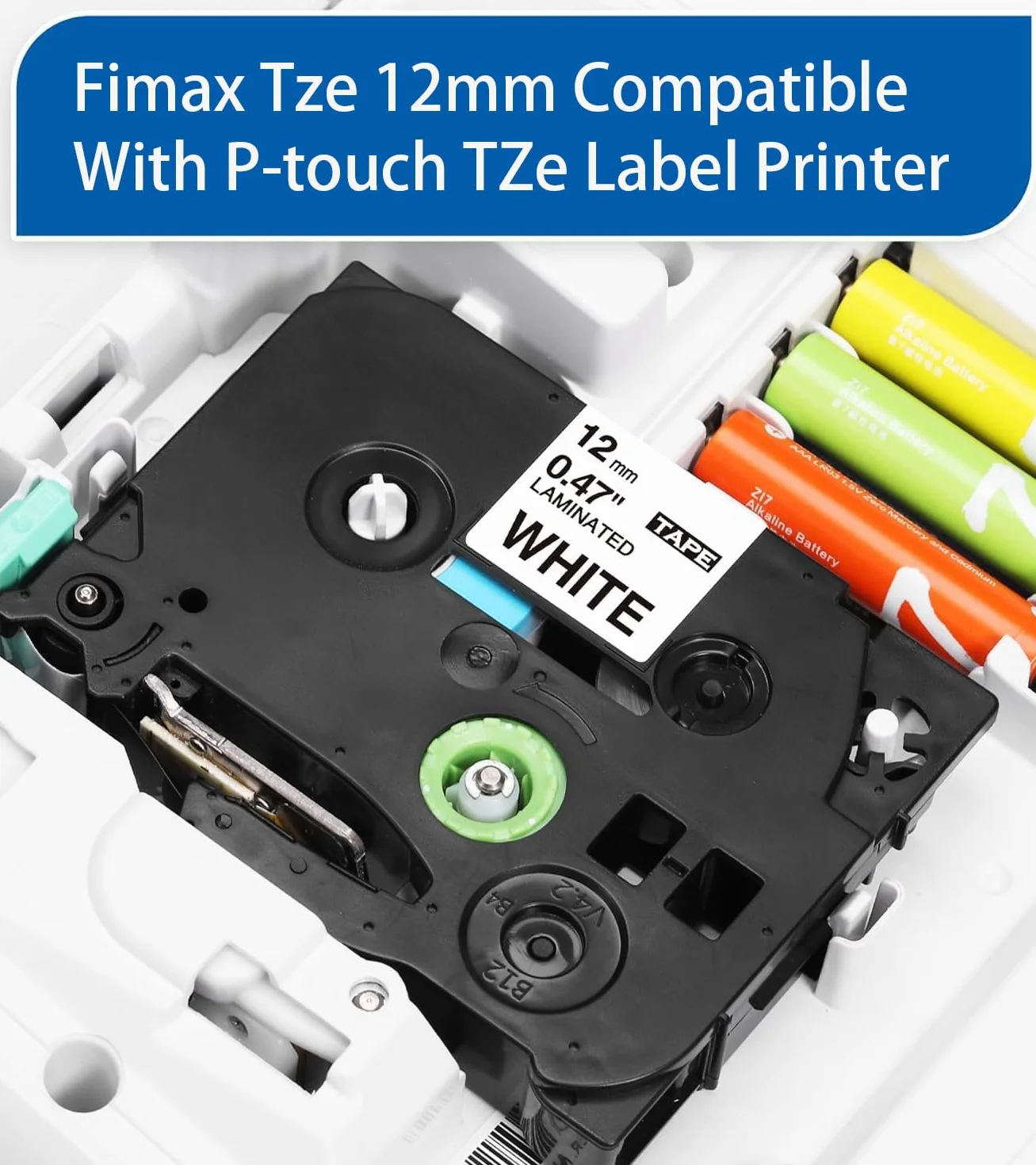 Fimax Ruban Cassette TZe-231 12mm Compatible Brother P-touch TZ Tze231 Laminated White