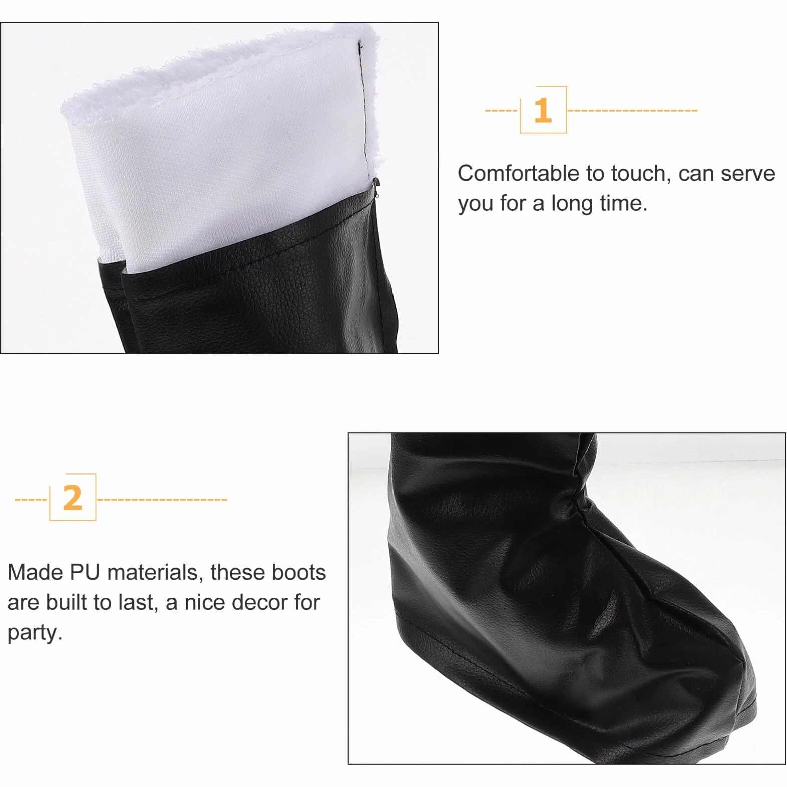 ABOOFAN Costume de Botte de Père Noël Halloween Cosplay Couverture de Bottes Poignets