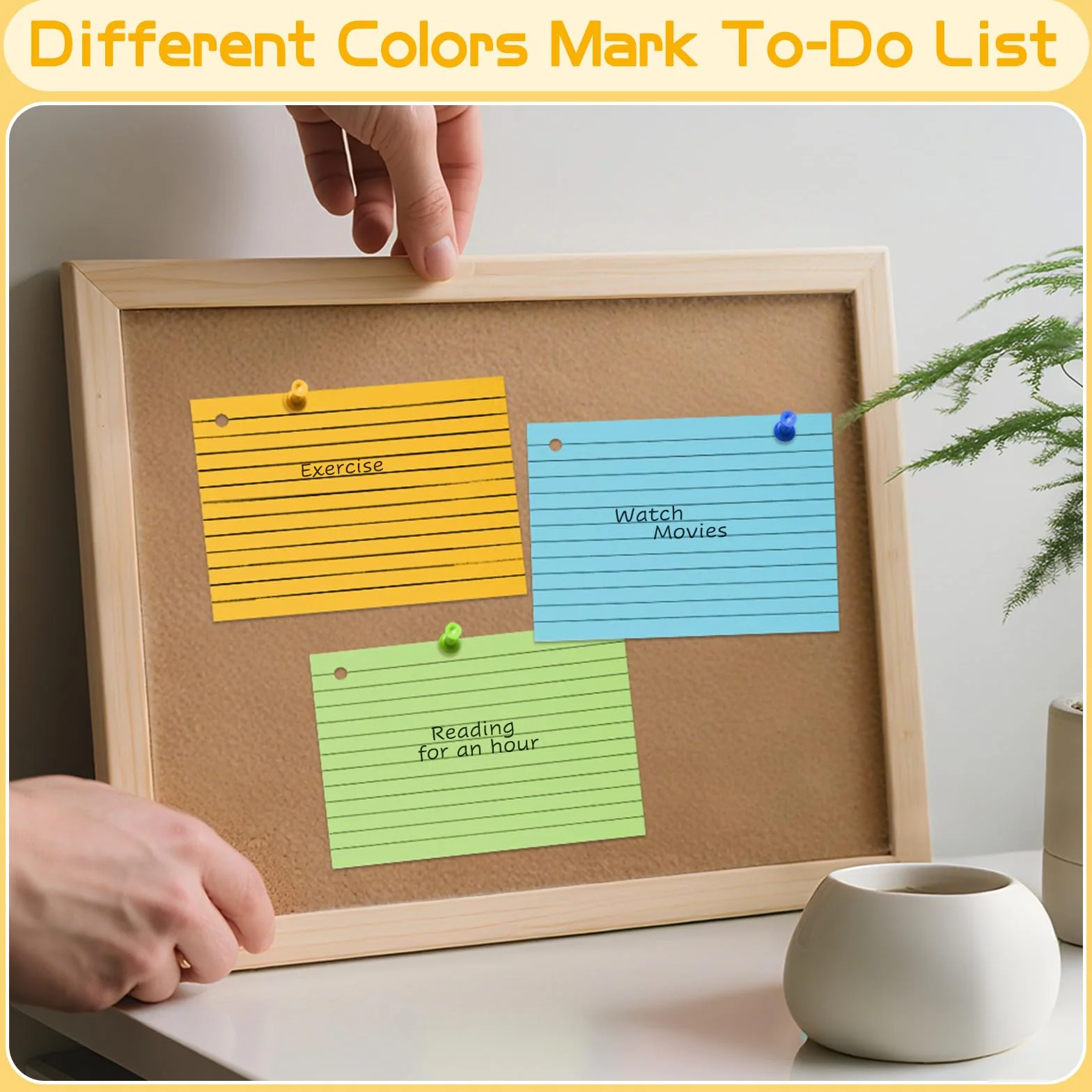 Flash Cards A6 Lignées 150 g/m² avec Couverture Kraft Anneaux de Reliure Cartes de Révision Multicolores (14,8 x 10,5 cm)