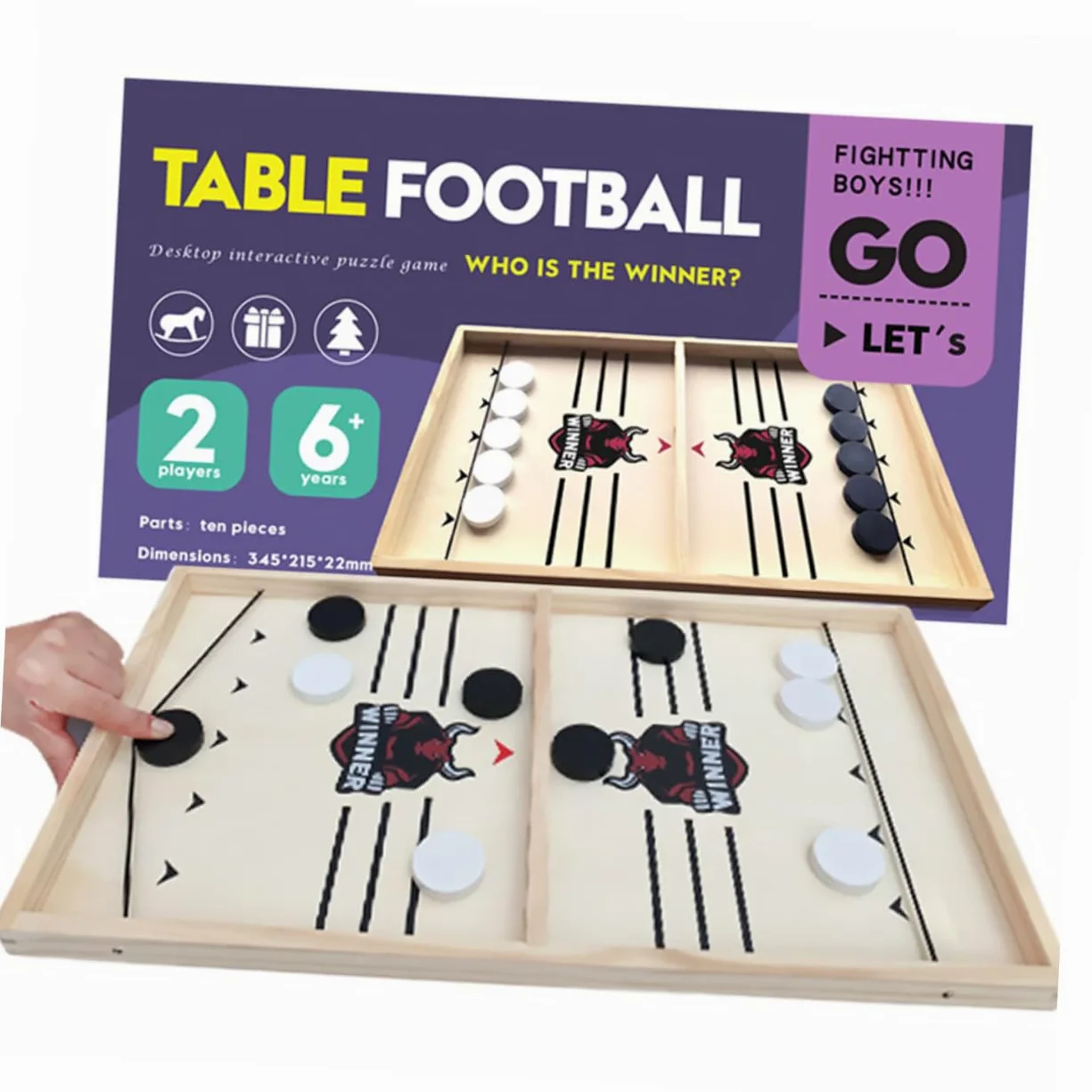 Abaodam Jeu de Palets en Bois Éducatif Petite Taille pour Garçon et Filles et Adultes Bataille de Bureau à Deux Joueurs Jeu de Société Interactif Familial et Compétition Conviviale