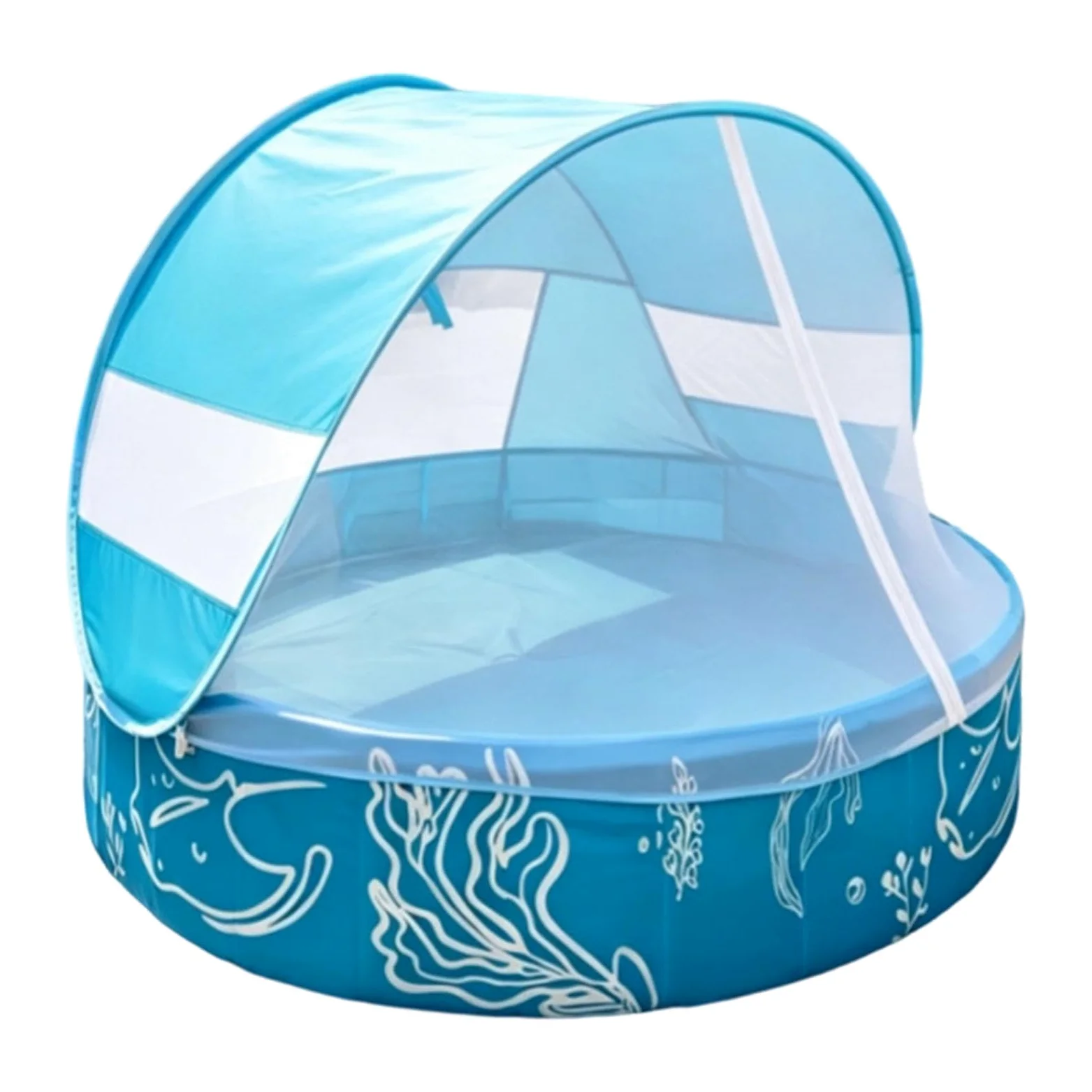 Piscines pour Avec Auvent, Filet Inclus, Jouet Pliable Non Gonflable Pour | Piscine De Jardin 120 X 30 Cm Pour L'Extérieur, L'Été, Le Patio, Le Parc, La Plage Et Les Voyages