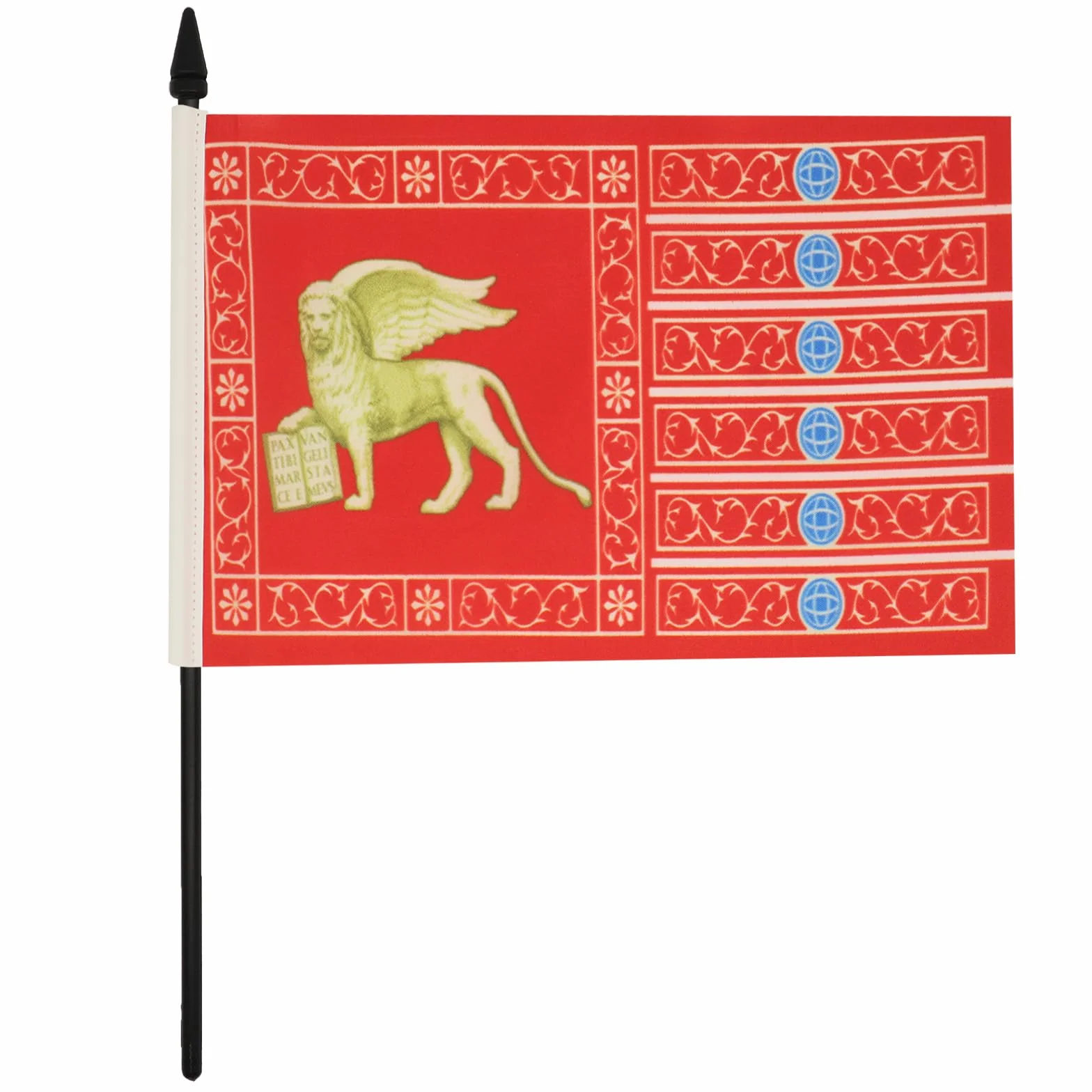 AZ FLAG Drapeau De Table Venise 21x14 cm Petit Drapeau Venezia Bureau 100% Polyester Hampe 25cm Socle Plastique Noir