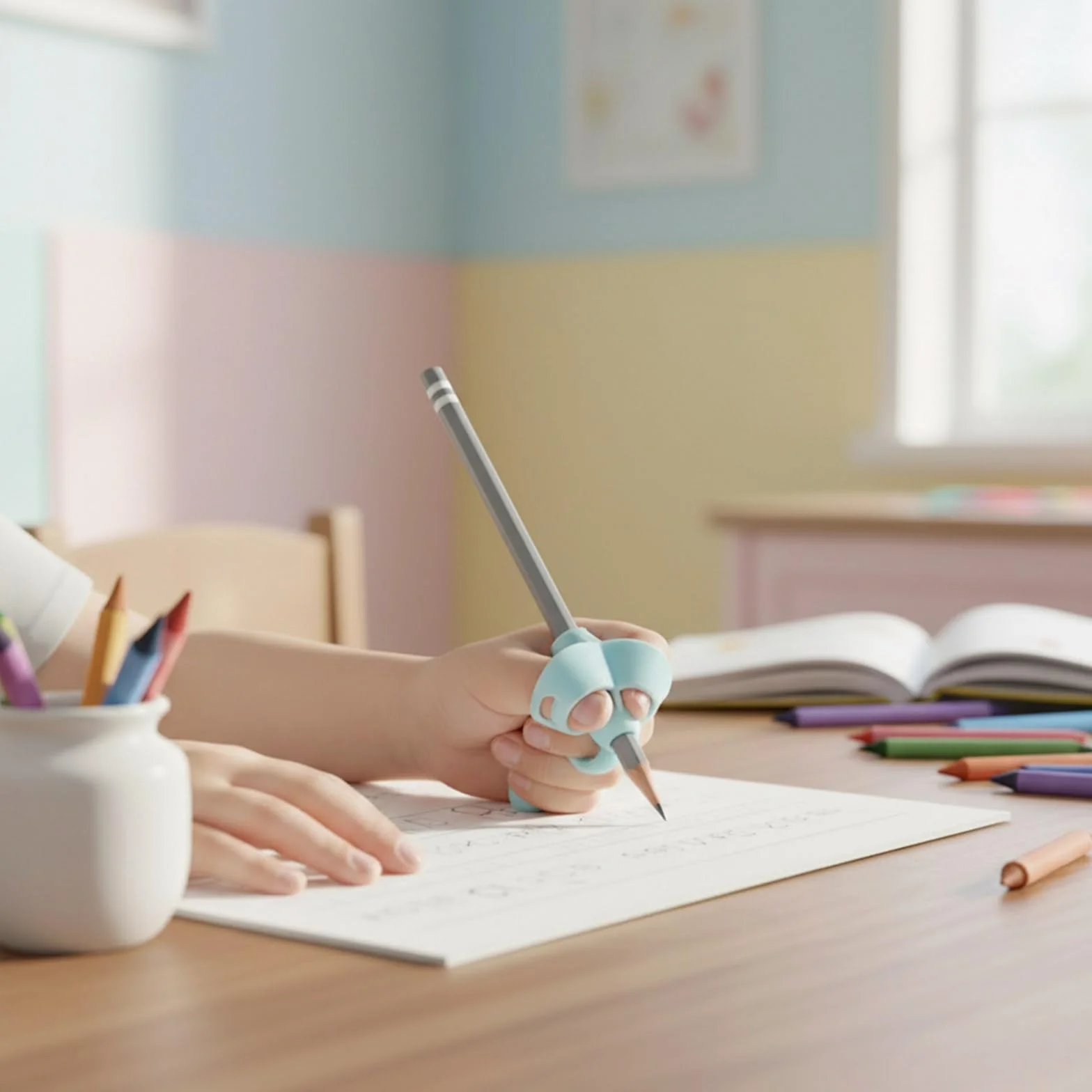 Guide Doigts Écriture Ergonomique Grip Crayon Caoutchouc Souple 5 Pièces