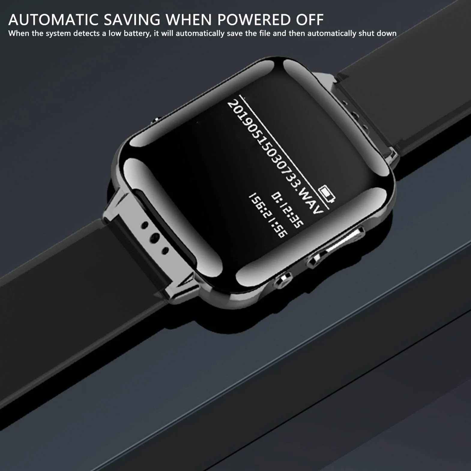 Montre Enregistreur Intelligente Vocale Bluetooth 4.2 avec Lecture MP3 HiFi et Police Blanche