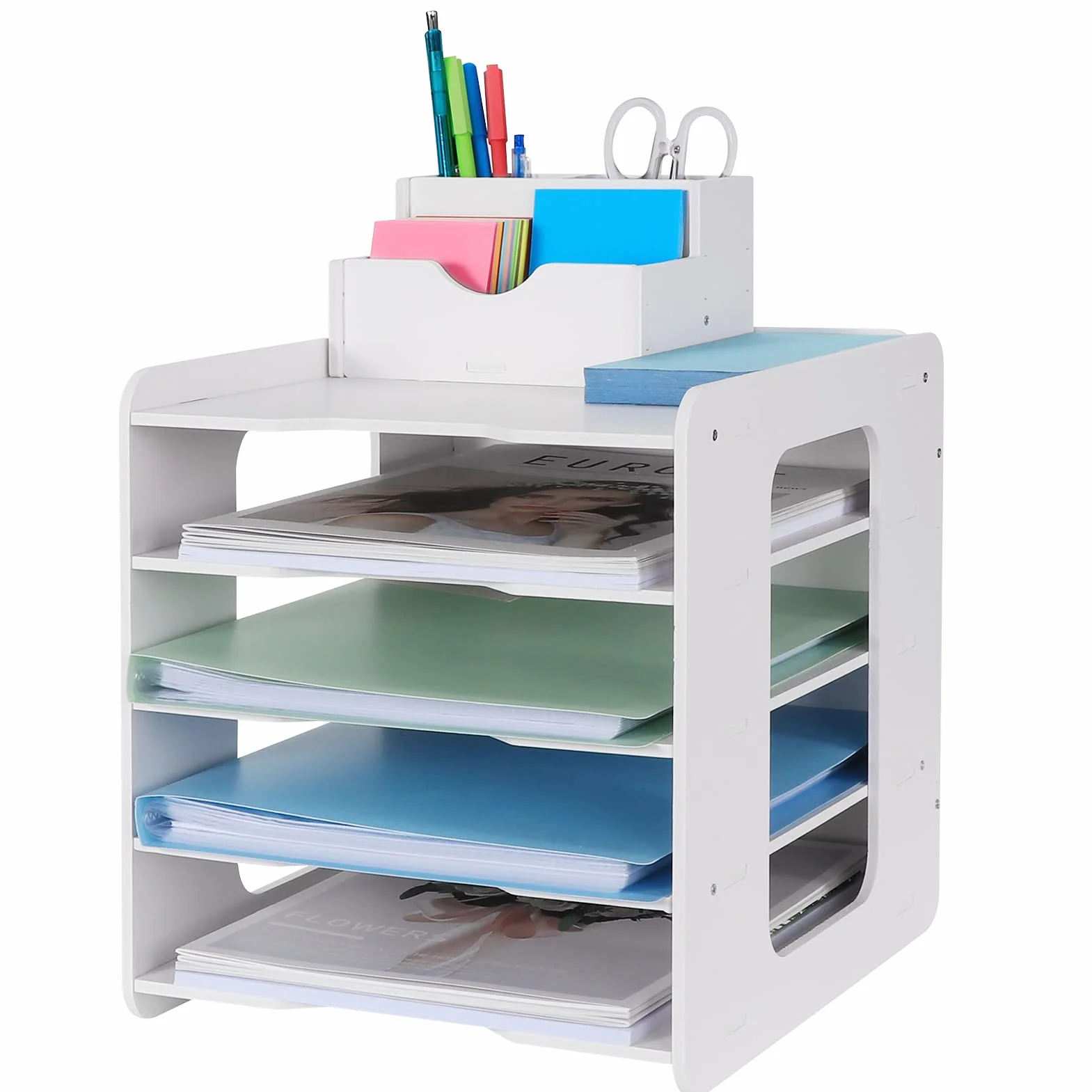 Bac à courrier Organisateur de Bureau Porte-Documents A4 5 Niveaux