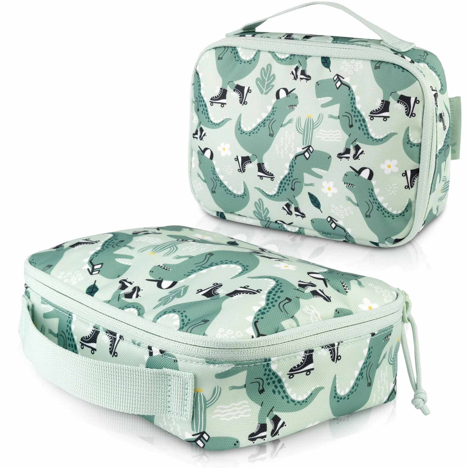 Sac Isotherme Repas Enfant Vert Dinosaure 21,5 x 14,5 x 6,5 cm