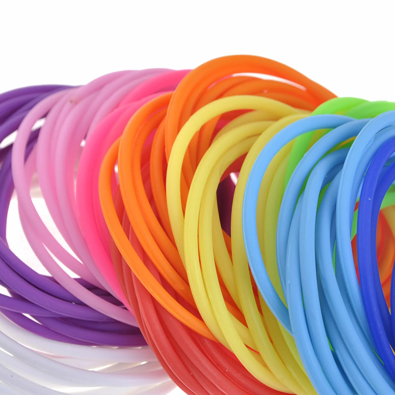100 pcs Jelly Bracelets 20,3 cm Coque en silicone Bracelets assortis en caoutchouc