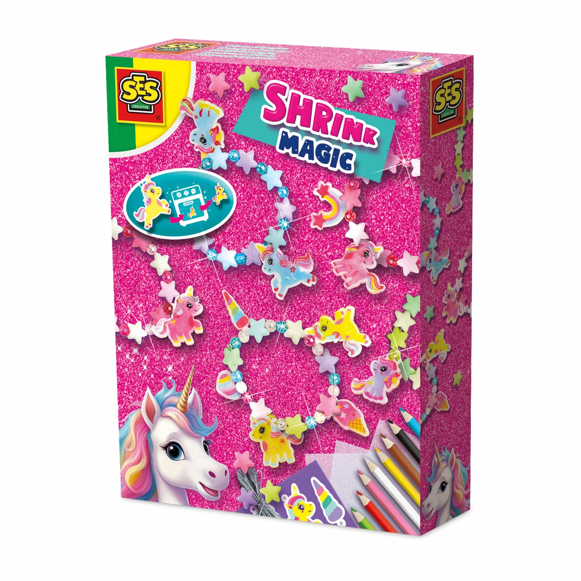 Ses Creative Bracelets de Perles Licorne Kit Créatif dès 5 Ans - Rose