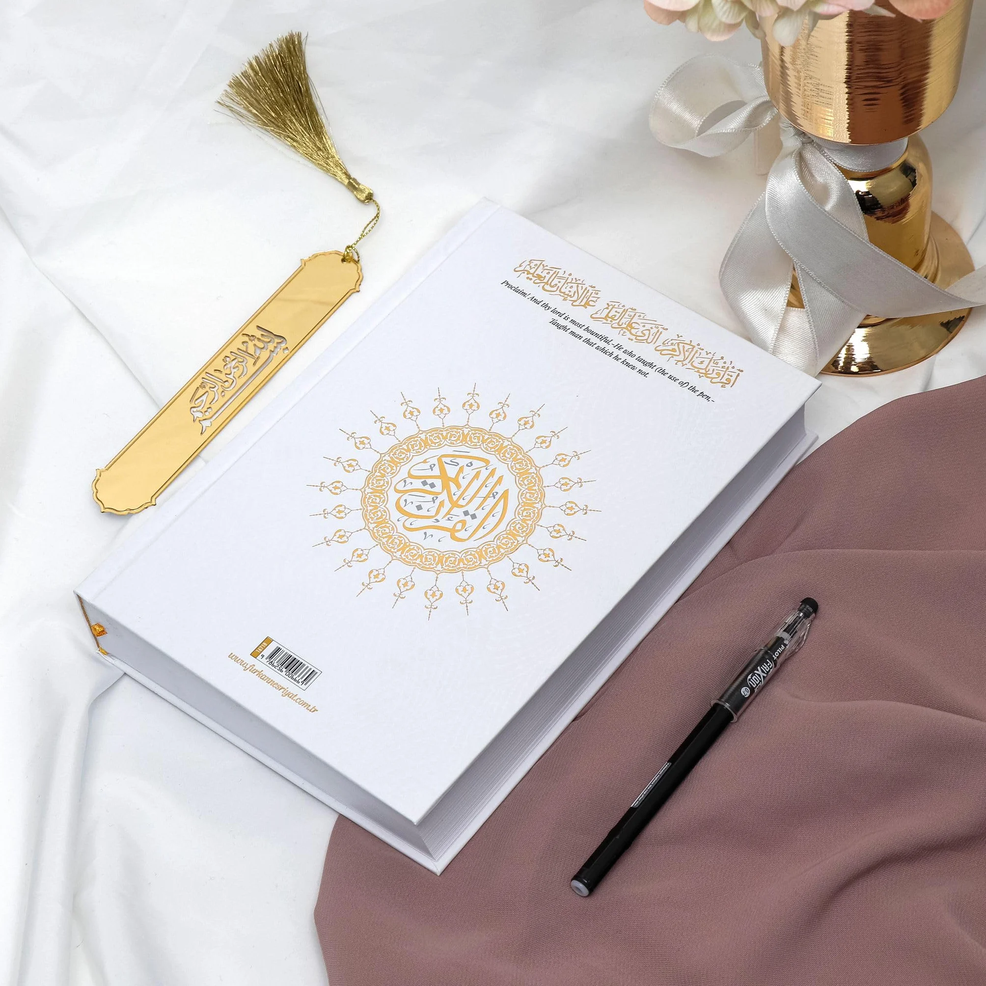 Texte coran ombragé avec traçage complet et marque-page | Livre pour écrire et apprendre le Coran | Papier calque inscriptible | Cadeau Ramadan, Aïd, Omra