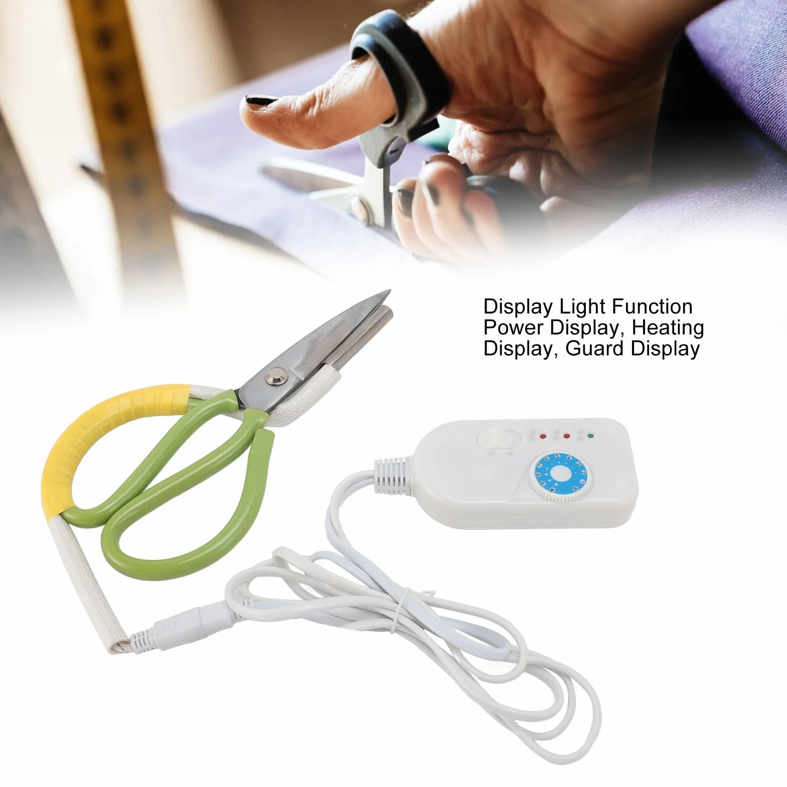 Ejoyous Ciseaux Chauffants électriques, Température Réglable avec éclairage, 220V pour Habillement