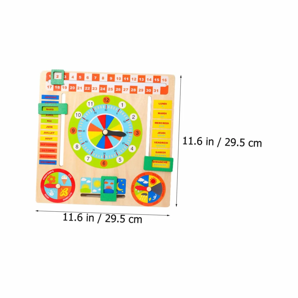 Horloge en Bois Jouet d'Apprentissage pour Enfants Surface Lisse Éveil Éducation Précoce