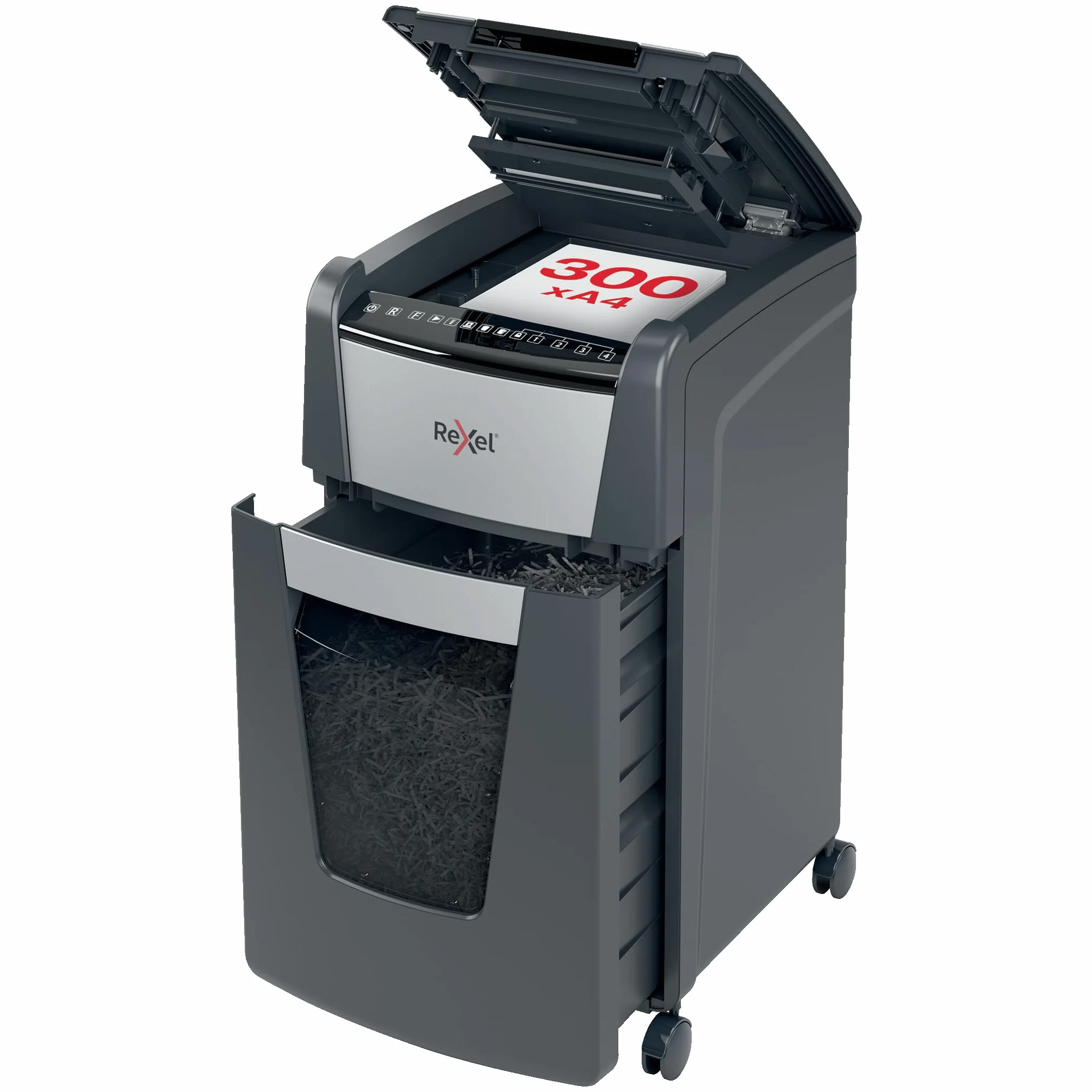 Rexel Auto+ 300X Destructeur de Documents Automatique Coupe Croisée Sécurité P4 300 Feuilles 60L