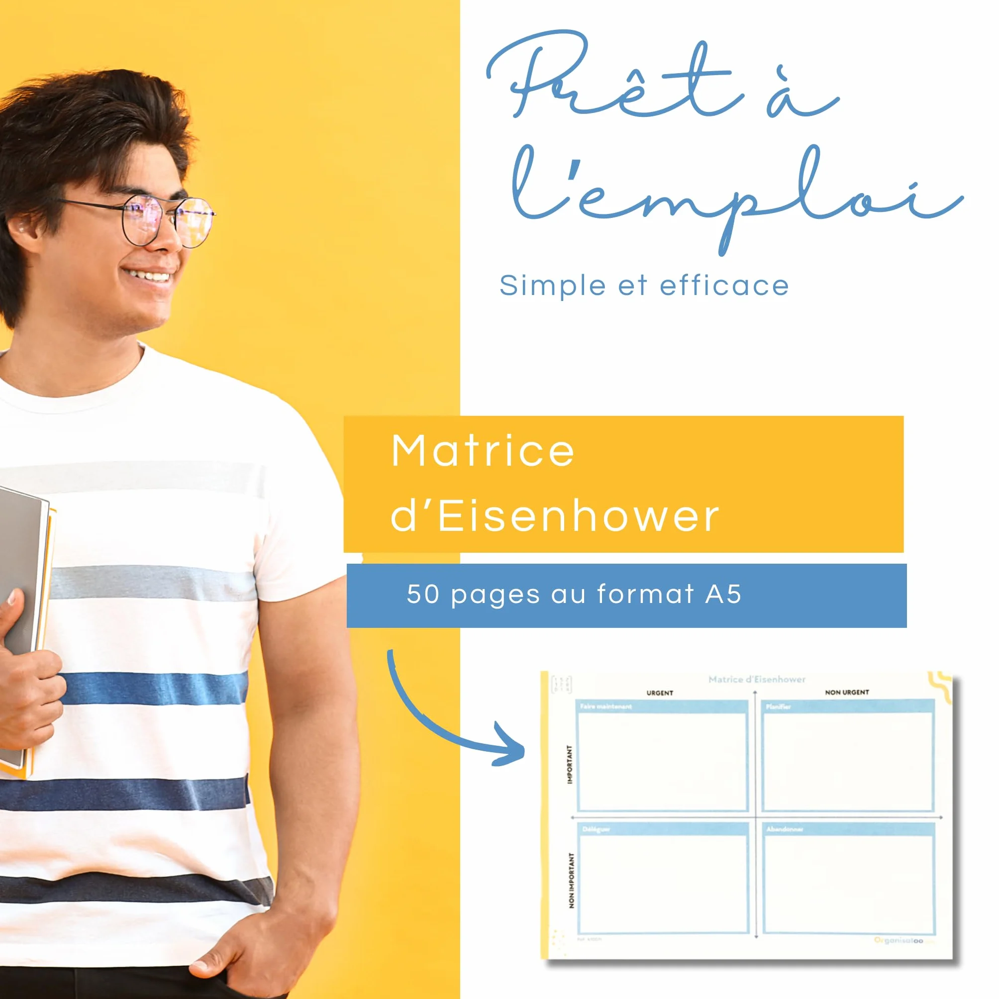 Matrice Eisenhower Bloc-Notes A5 50 Pages - Carnet de Productivité et Organisation