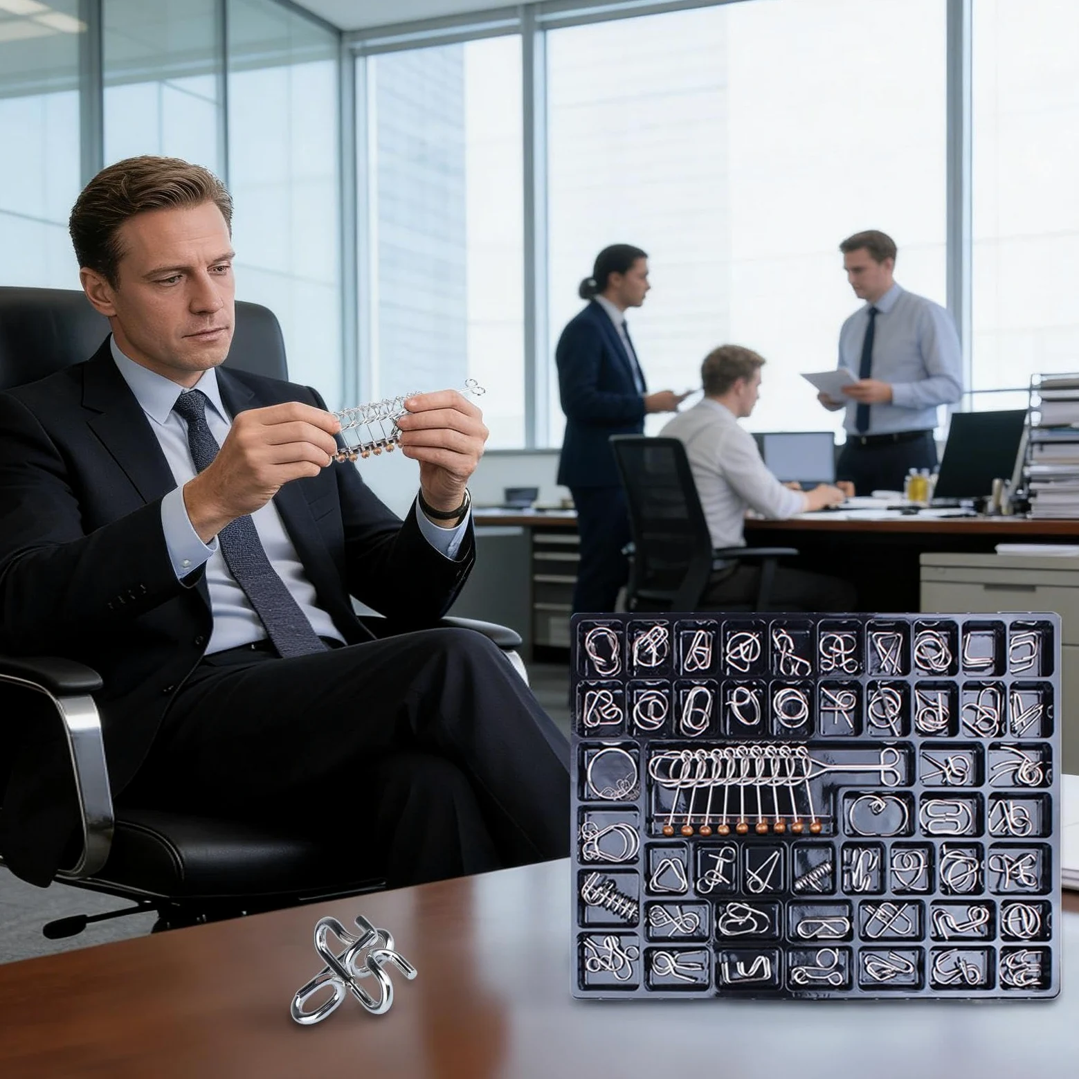 Casse-tête en fil métallique de Réflexion Stimulant | 50 pièces, casse-tête à entrelacer Pour , ados, adultes, maison, classe, , avion, train, voiture, team building,