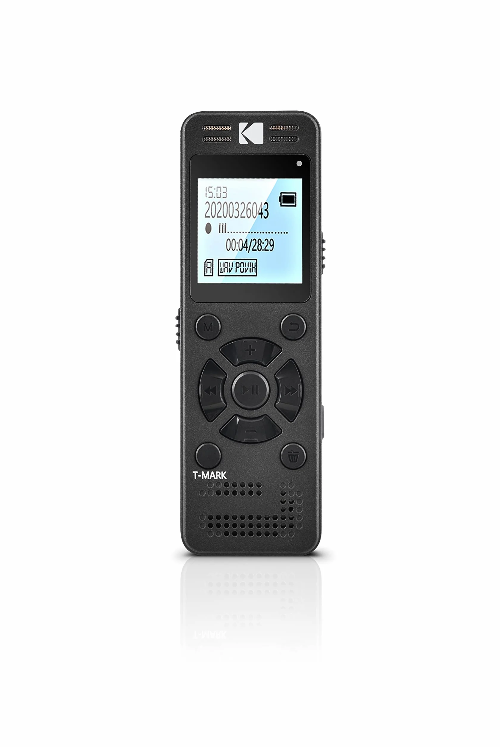 Kodak VRC350 Enregistreur Vocal Haute Intensité Mini Dictaphone Rechargeable Commande Vocale Batterie Lithium Lecteur MP3