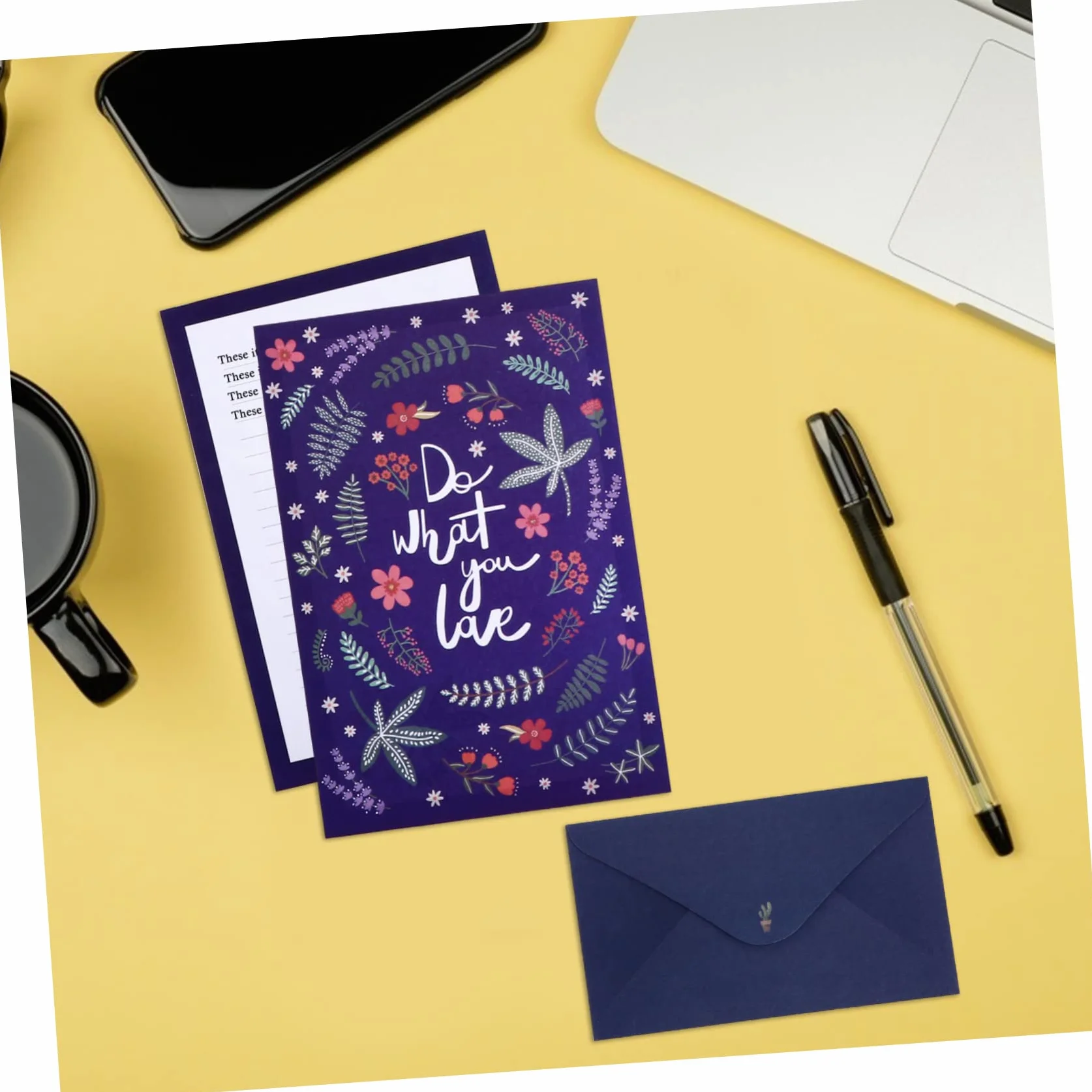 Ensemble de Papier à Lettres et Enveloppes A5 8 Sets Chic Élégant