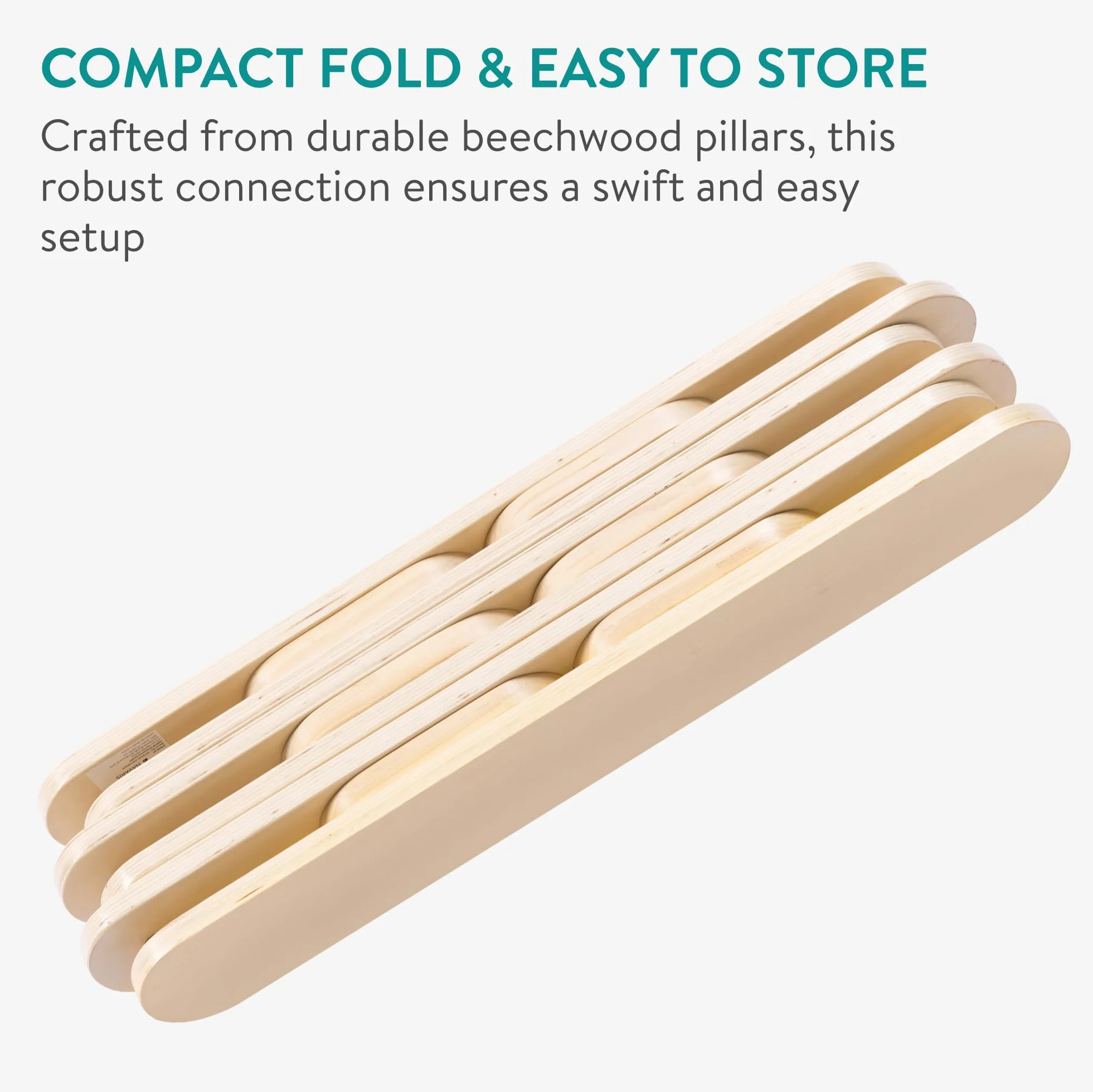 Navaris Poutre d'équilibre en Bois pour Enfants - Module motricité bébé avec 6 Planches Jouet d'équilibre intérieur extérieur - Parcours de motricité éducation Montessori