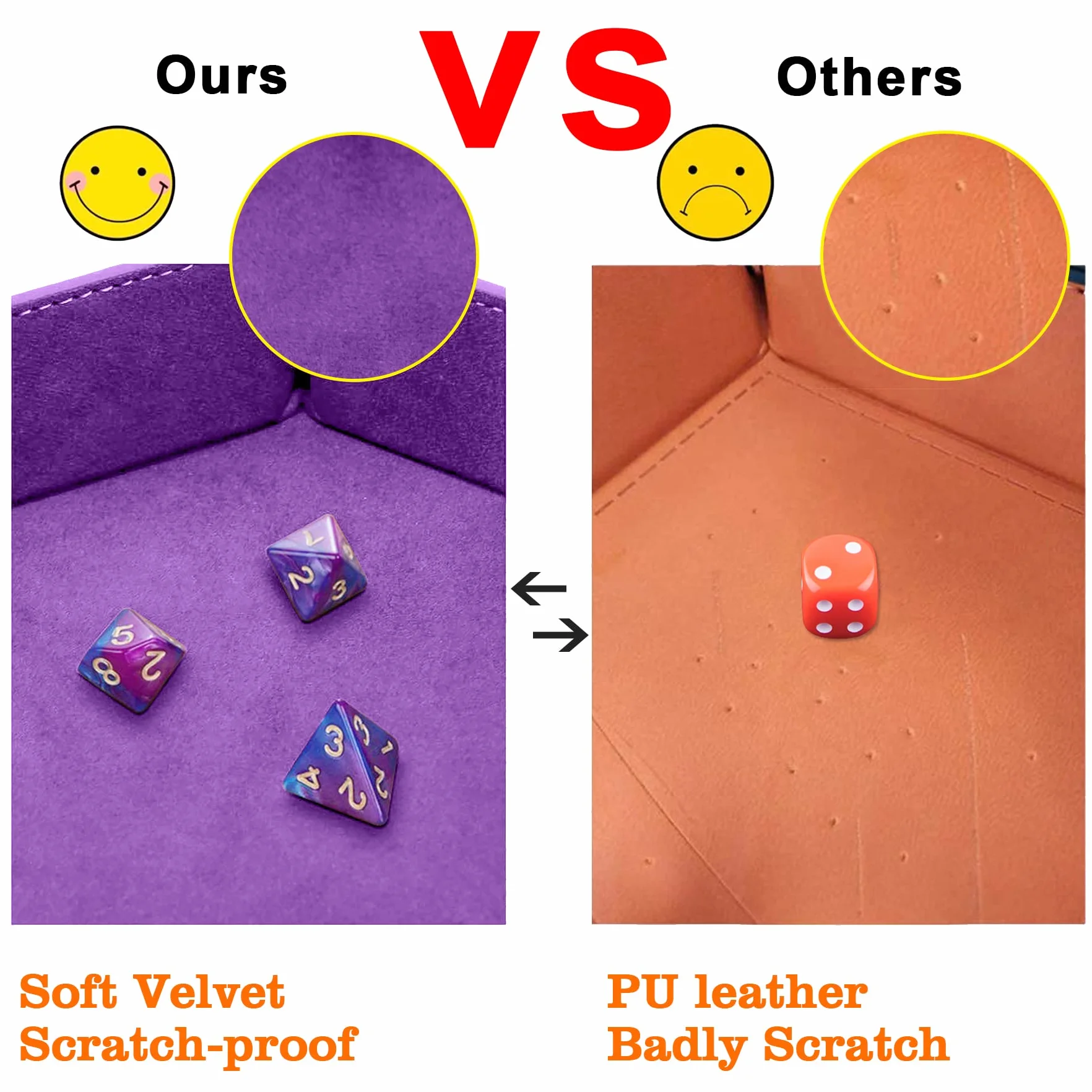 SIQUK 2 Pièces Plateau de Dés Pliable Cuir Velours pour Jeux de Table DND RPG (Violet, Bleu Ciel)