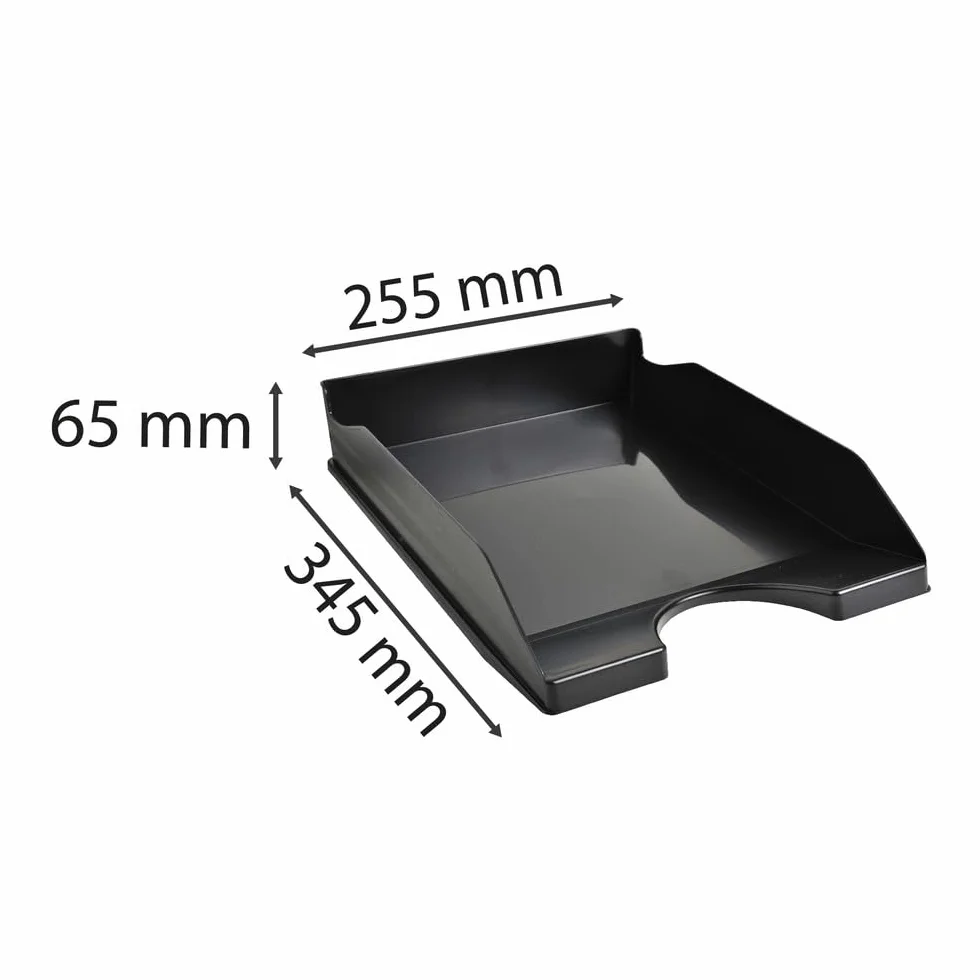 Exacompta ECOTRAY Lot de 10 corbeilles à courrier 34 x 25 x 6,5 cm noir A4+ Ange Bleu