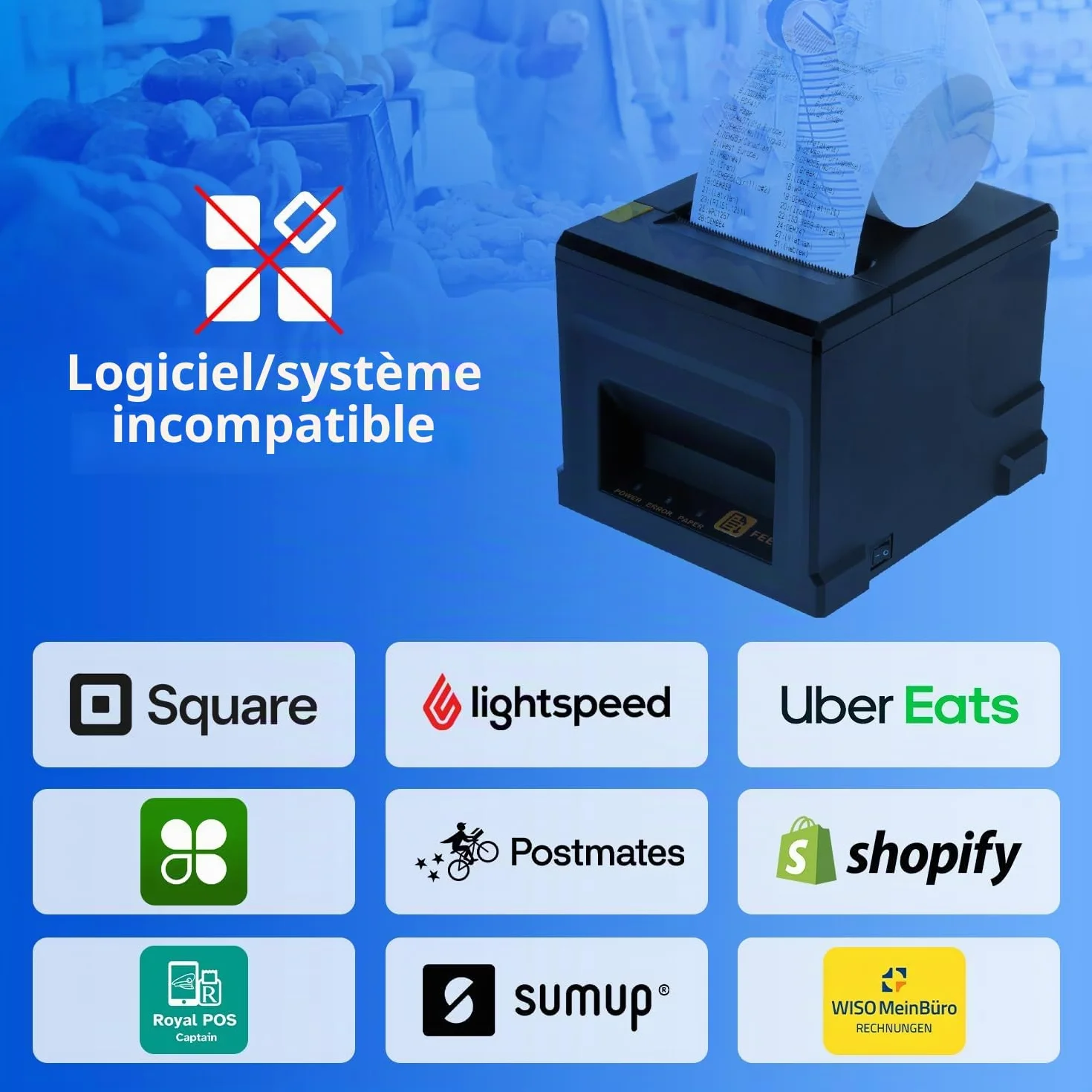 NetumScan NS-8360LW Bluetooth USB LAN 80mm POS Thermal Receipt Printer with Auto Cutter Cash Drawer