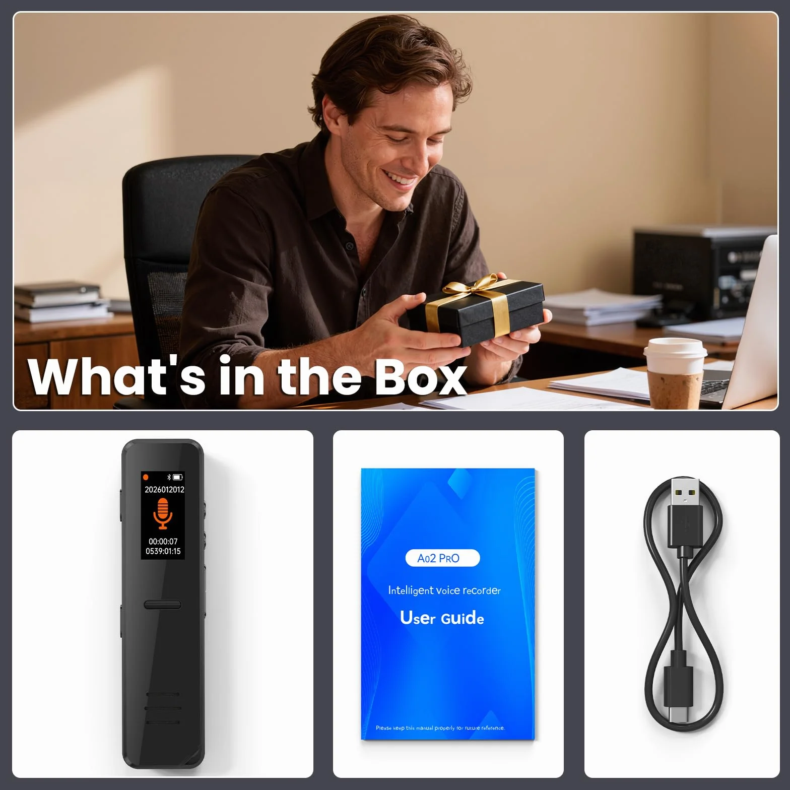 NEWYES Enregistreur Vocal IA 64GB Dictaphone Audio Numérique Magnétophone Mini Stylo avec Transcription Résumé Réduction de Bruit