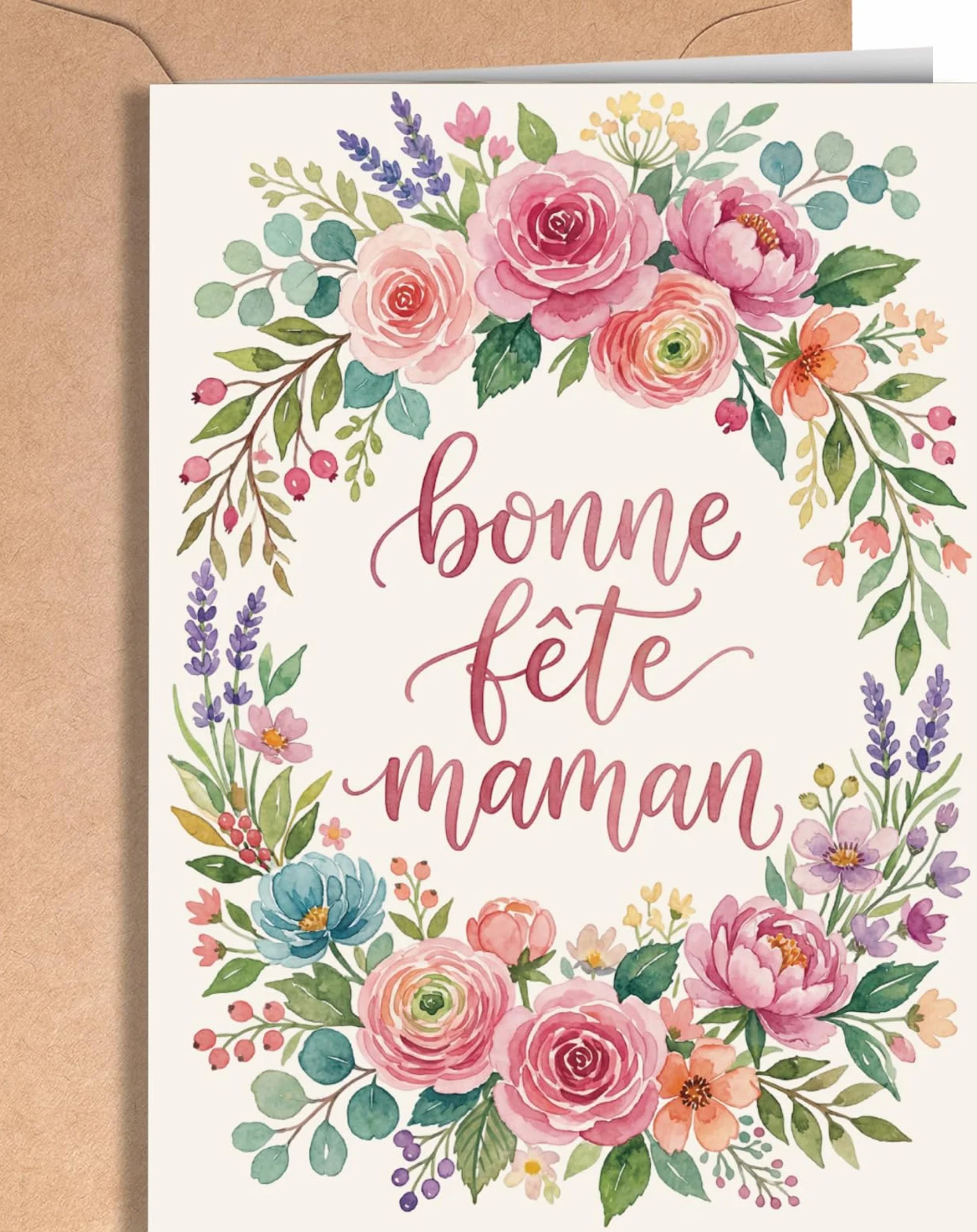Carte Fête des Mères pour Maman - Carte "Je t'aime Maman" avec Message Doux, Idée Cadeau