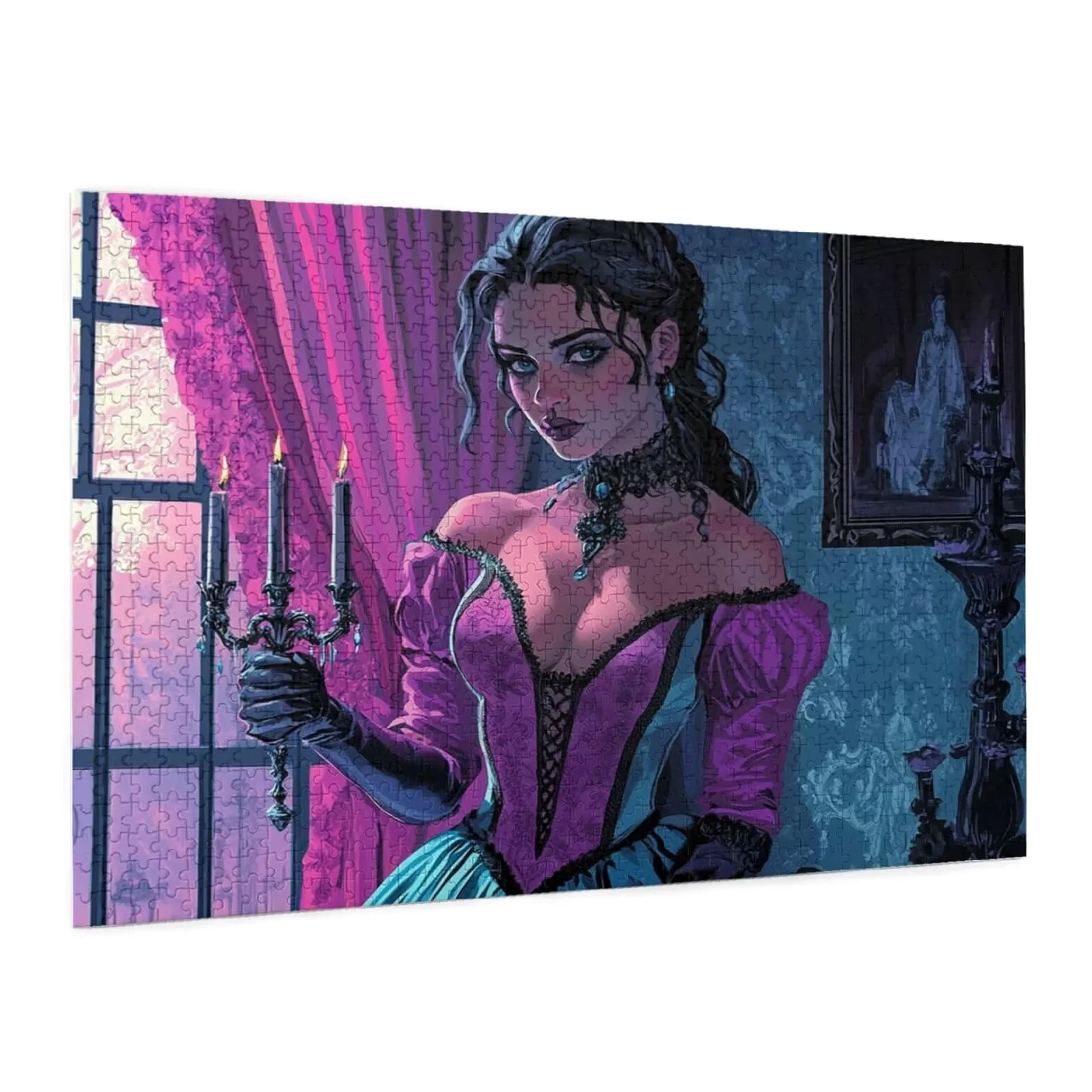 Femme Puzzle 1000 Pieces Gothique Puzzle Adulte Design Exclusif,Découpe Laser de Précision,Activité Familiale Anti-Stress,Décoration Murale Cadeau Homme pour PuzzleAmateurs d'art 50x75cm-z1439