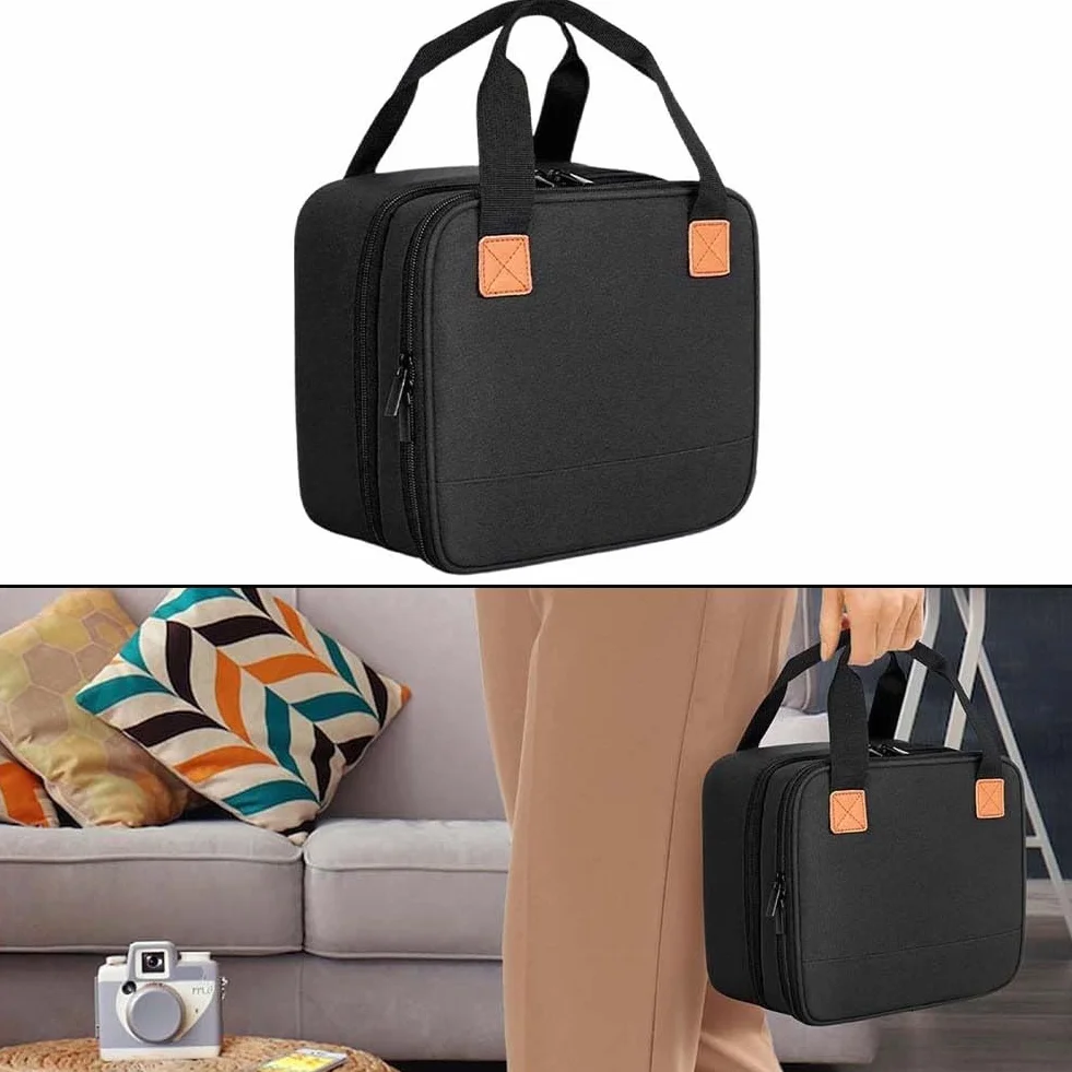 Étui de protection de voyage Canon SELPHY CP1500 CP1300 CP1200 avec séparateur amovible et poche zippée Noir
