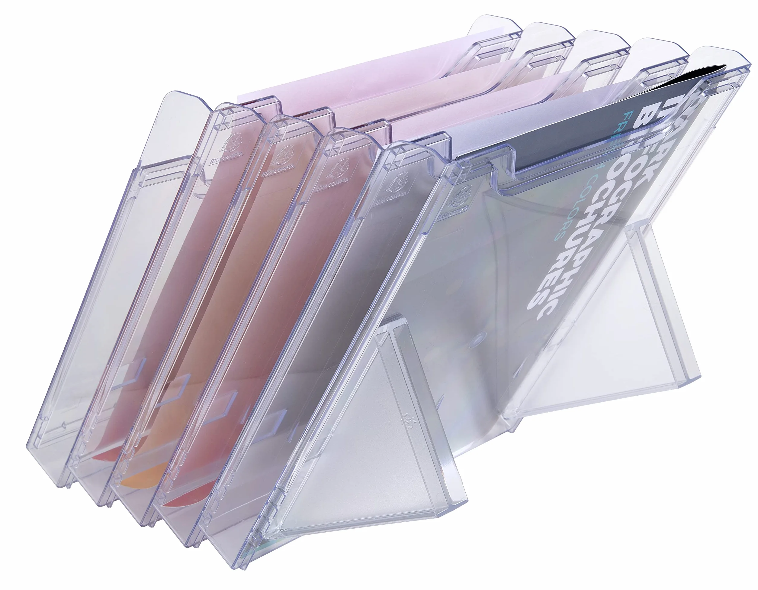 Exacompta Distributeur de Prospectus Vertical 5 Compartiments A4 Cristal