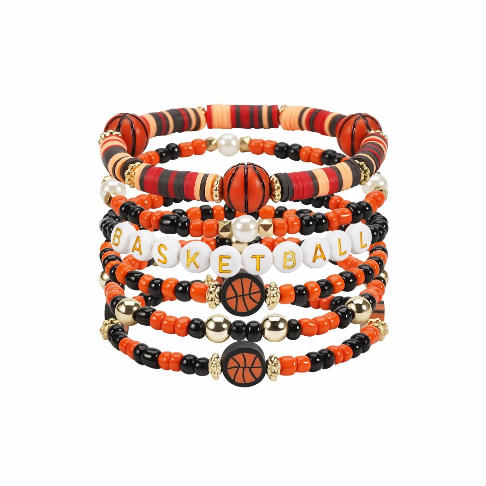 Bracelets Basketball Sport Élastique DIY Perles Cadeau Anniversaire pour Garçon Fille