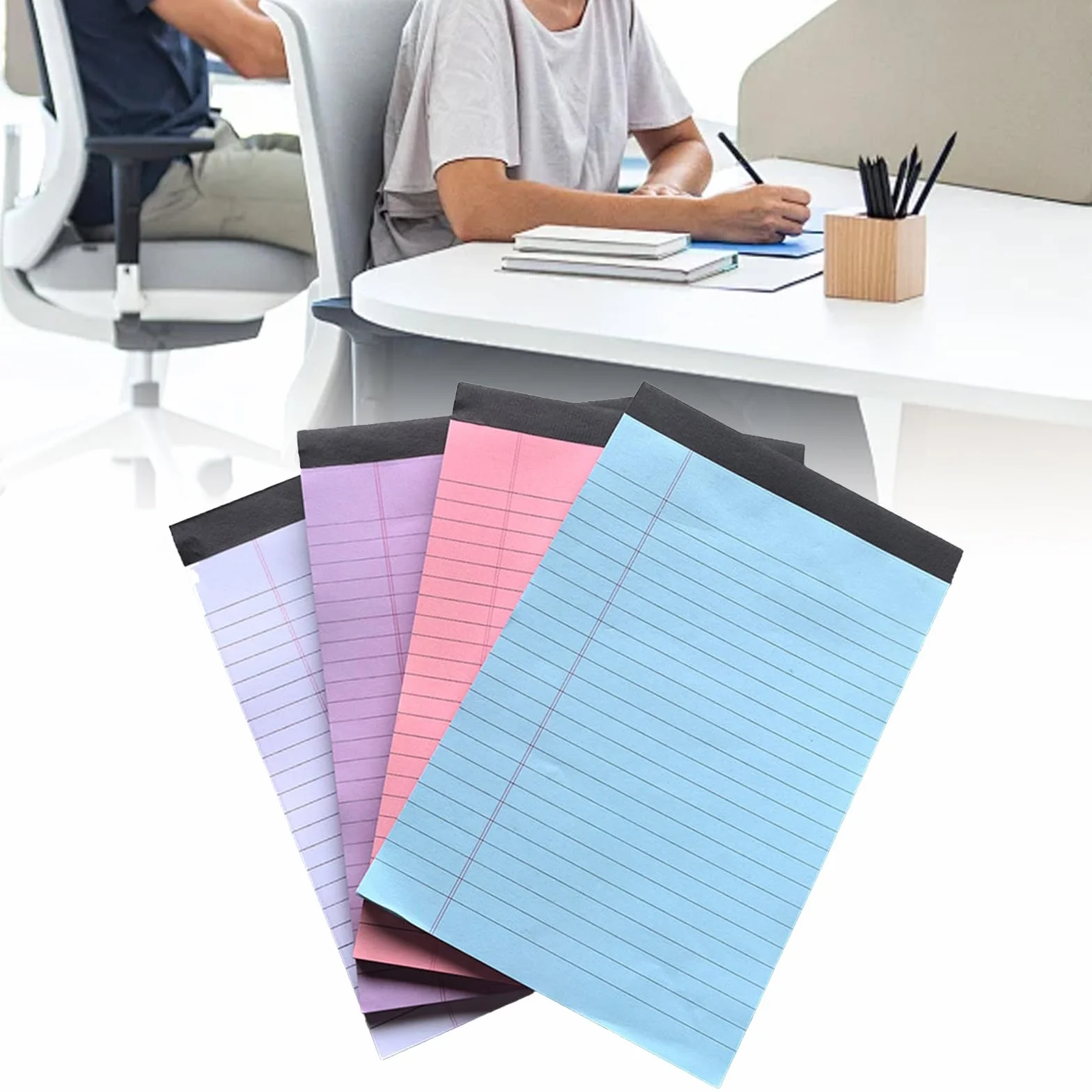 Blocs-notes de bureau 50 feuilles double face lignées lot de 4