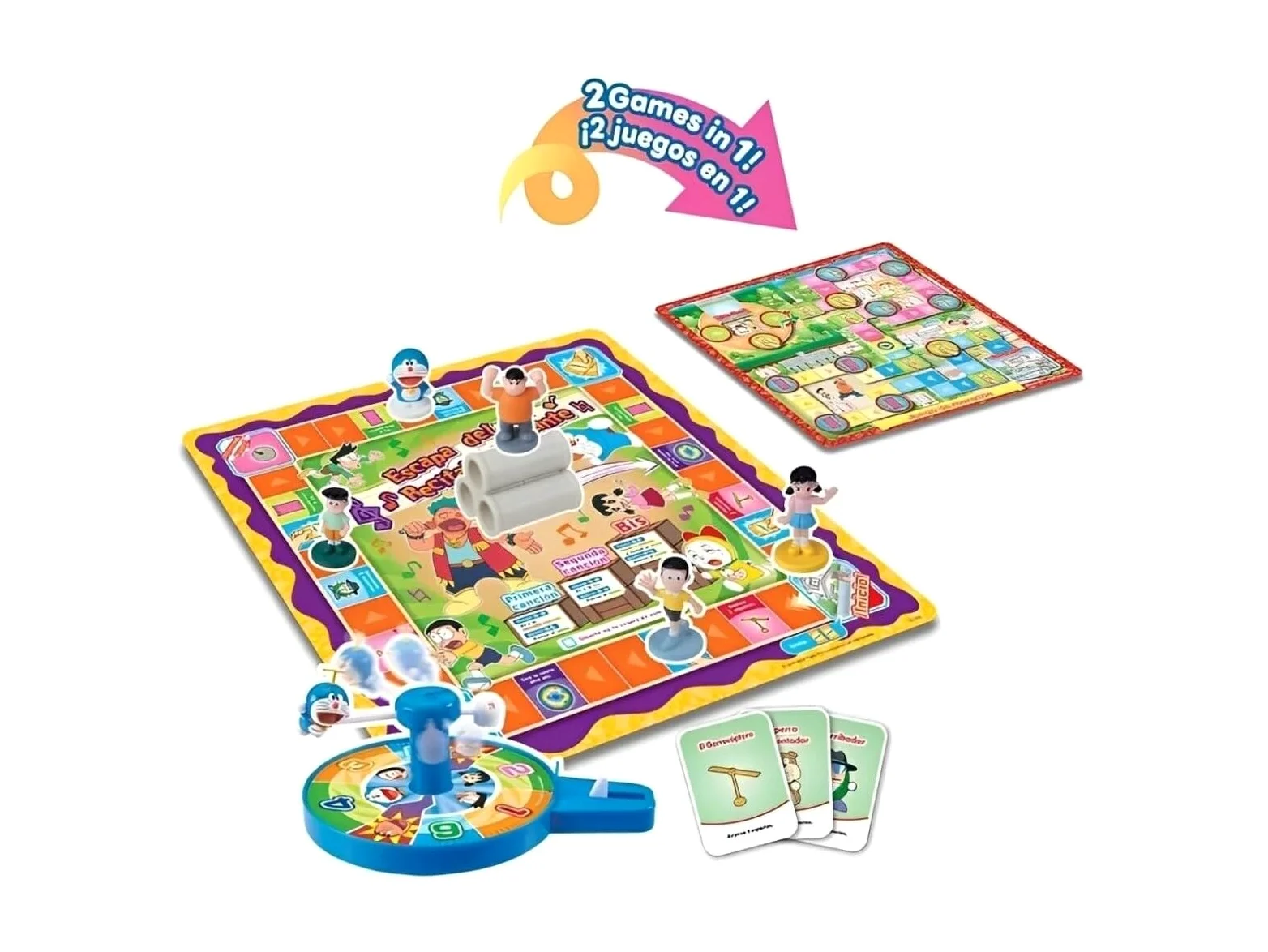 Doraemon Escape Game 2 en 1, Bleu, Jaune, Vert, Orange