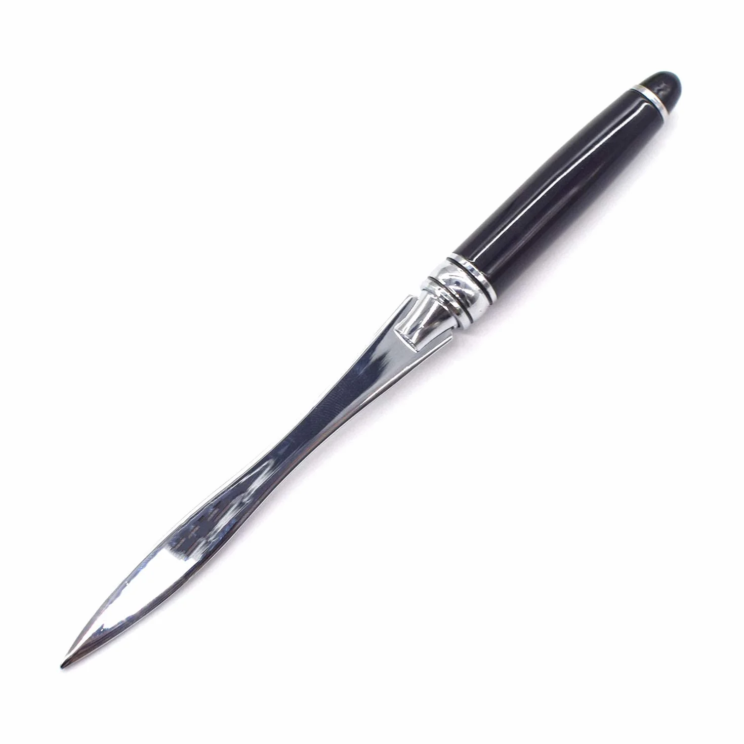 Ouvre Lettre Métal Noir Coupe Papier Élégant