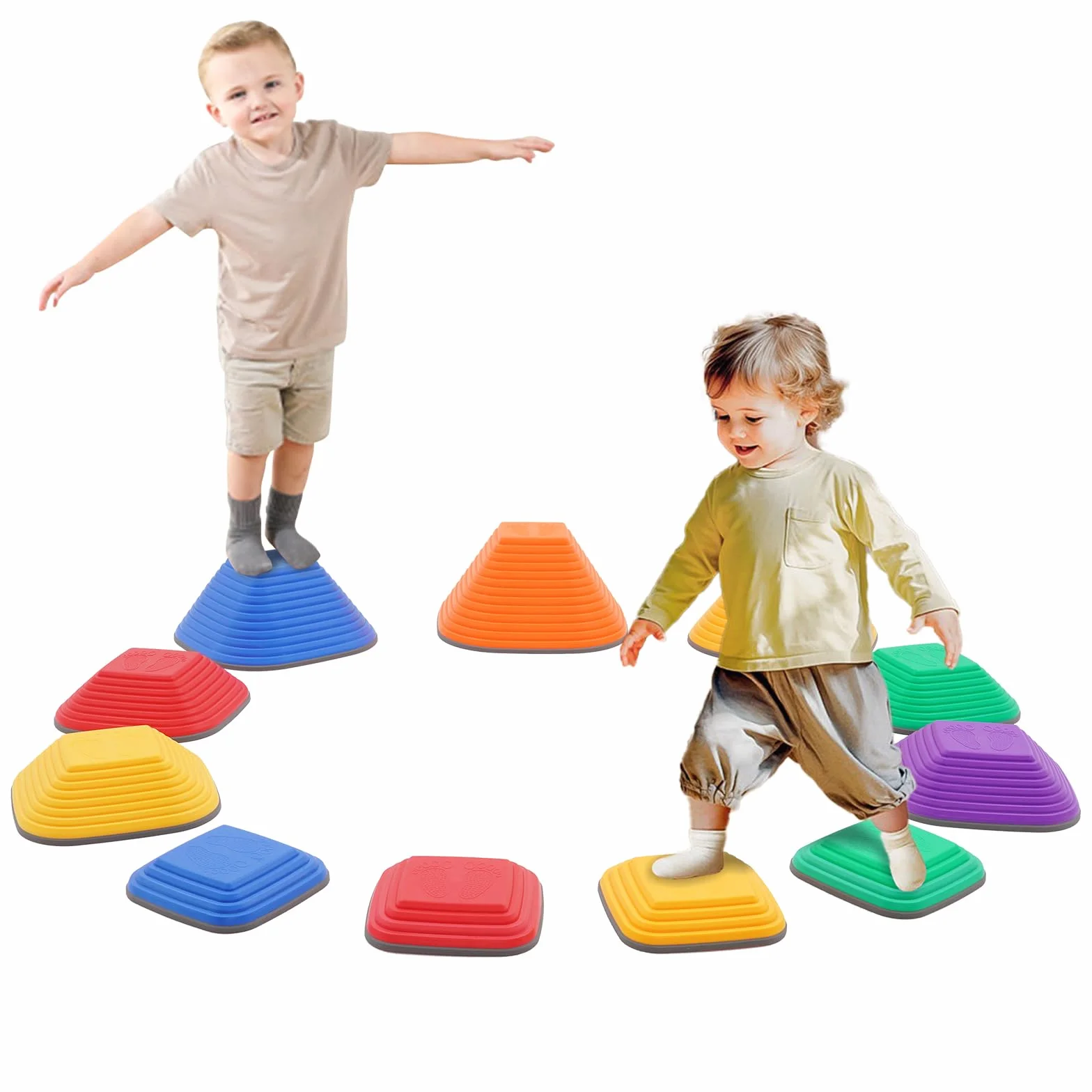 Pierres D'équilibre pour Enfants Antidérapant Parcours de Motricité Intérieur Extérieur Balance Stepping Stones