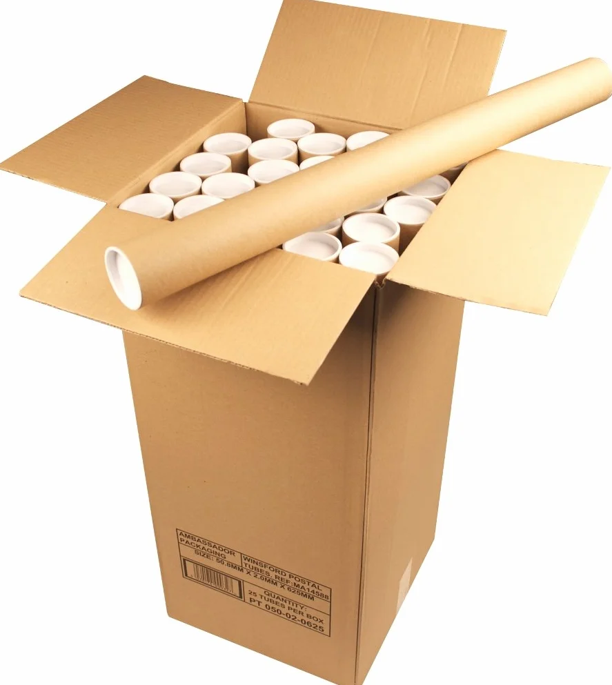 Ambassador Tube d'expédition en carton 50 x 89 cm Boîte de 25