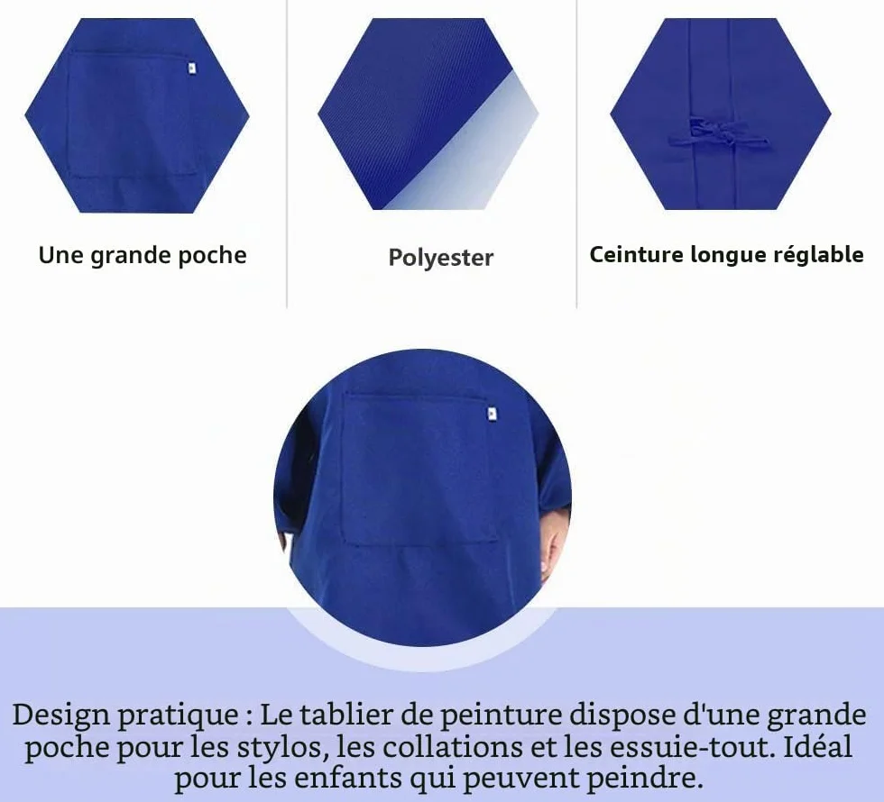 Tablier Peinture Enfant O-Kinee Polyester Bleu Taille M