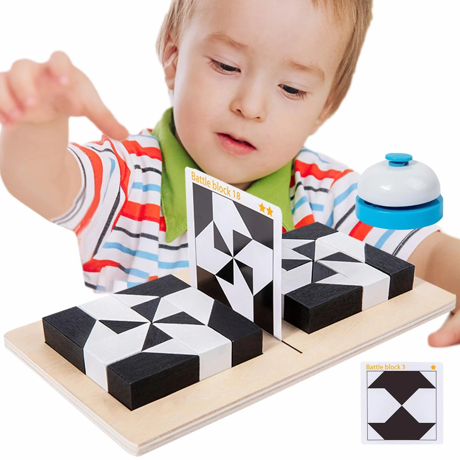 Block Puzzle Battle - Ensemble de Blocs en Bois, Puzzle Géométrique