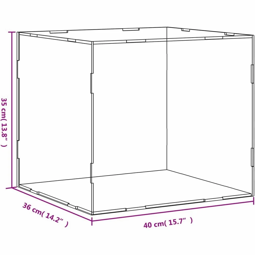 Vitrine en acrylique transparent - 40 x 36 x 35 cm - Anti-poussière - Pour modèles de jouets