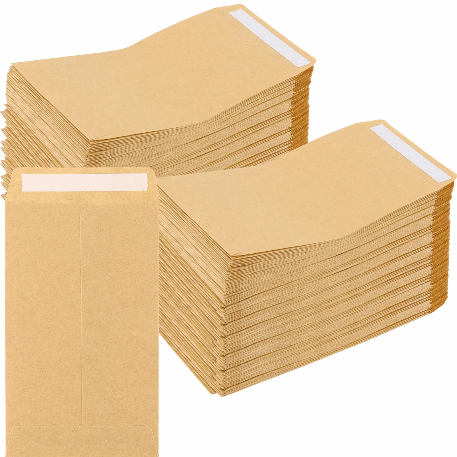 Enveloppes kraft auto-adhésives 6x10 cm marron lot 600 pour cadeaux cartes argent