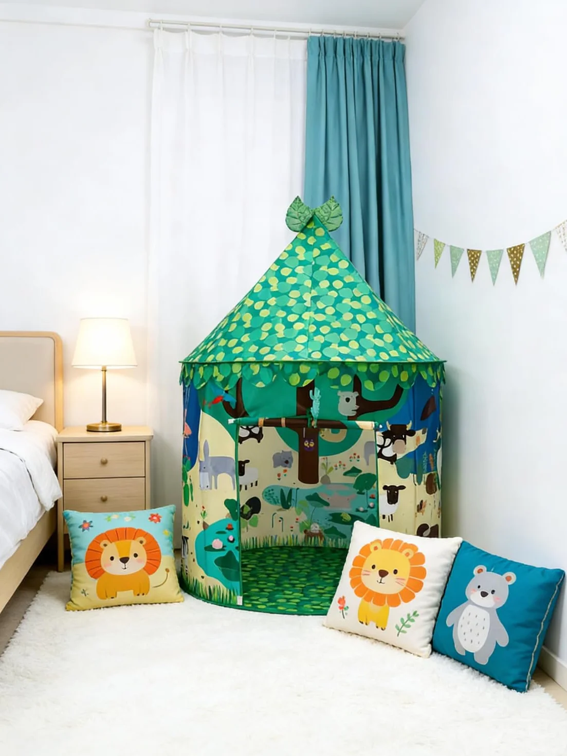 Tente de Jeu Tipi pour Enfants, Tente Pop-up Intérieur Extérieur, Maison de Jeu Yourte