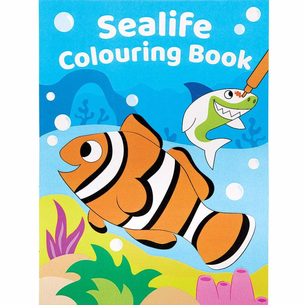 Baker Ross Mini Livre de Coloriage Vie Marine - Lot de 12, Activites pour Enfants