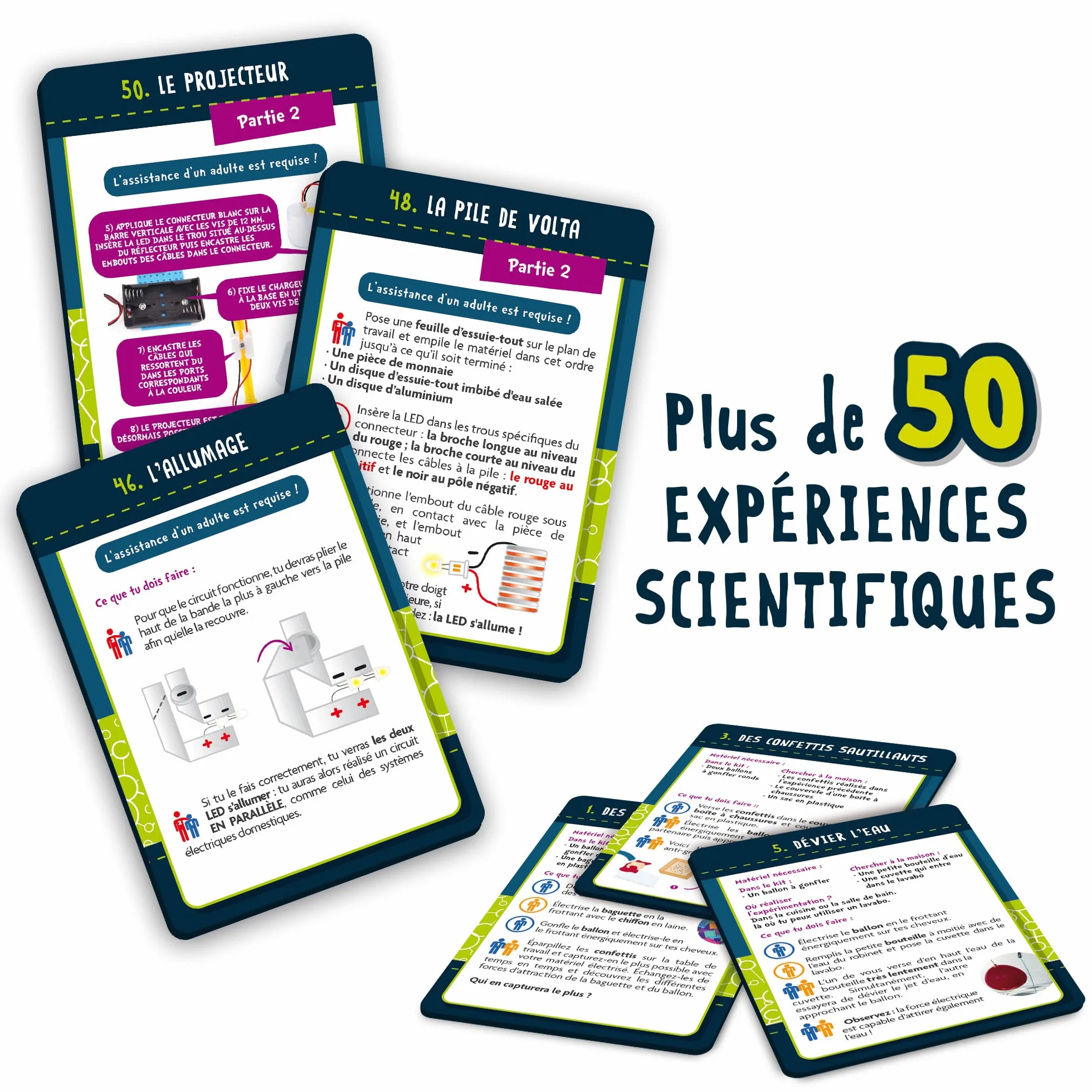 LISCIANI I'm A Genius ELECTRICITE Kit Scientifique 50+ Expériences Électricité Enfants 8-12 ans