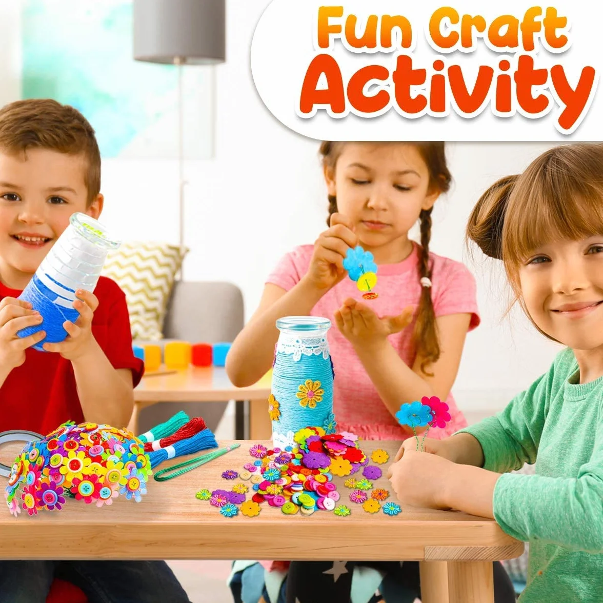 Afufu Kit Travaux Manuels Enfants Arts Créatifs Bouquet Fleurs DIY Jouet Cadeau Filles 5-9 Ans