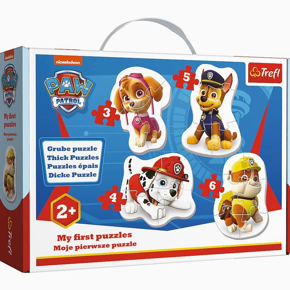 Trefl, Puzzle, Skye, Marshall, Chase et Rubble, Pat Patrouille, 3 à 6 Pièces, 4 Sets, pour Les Enfants à partir de 2 Ans