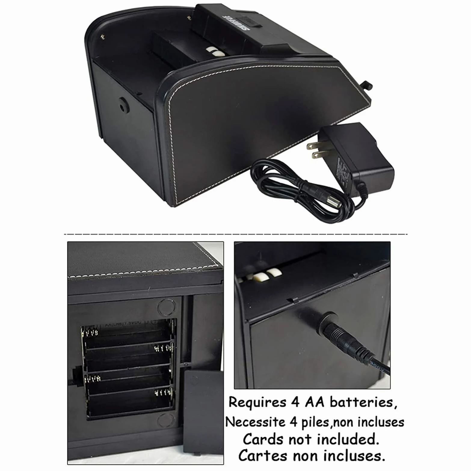Mélangeur de Cartes Automatique, Mélangeur de Cartes de Poker, Mélangeur de Jeux de Cartes, 2 in 1Deck pour Jeux de Cartes Domestiques, Poker Rami, Blackjack