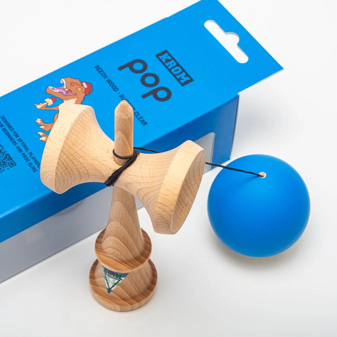 Kendama Pro Pop Bleu Foncé - Bilboquet Japonais en Bois pour Adulte et Enfant avec Ficelle de Rechange
