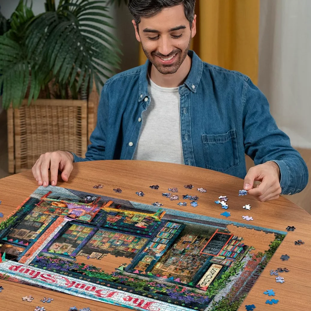 Ravensburger The Bookshop – 12000670 – Puzzle de 1000 pièces pour Adultes – Outil fabriqué à la Main, fabriqué en Allemagne, Chaque pièce s'assemble Parfaitement