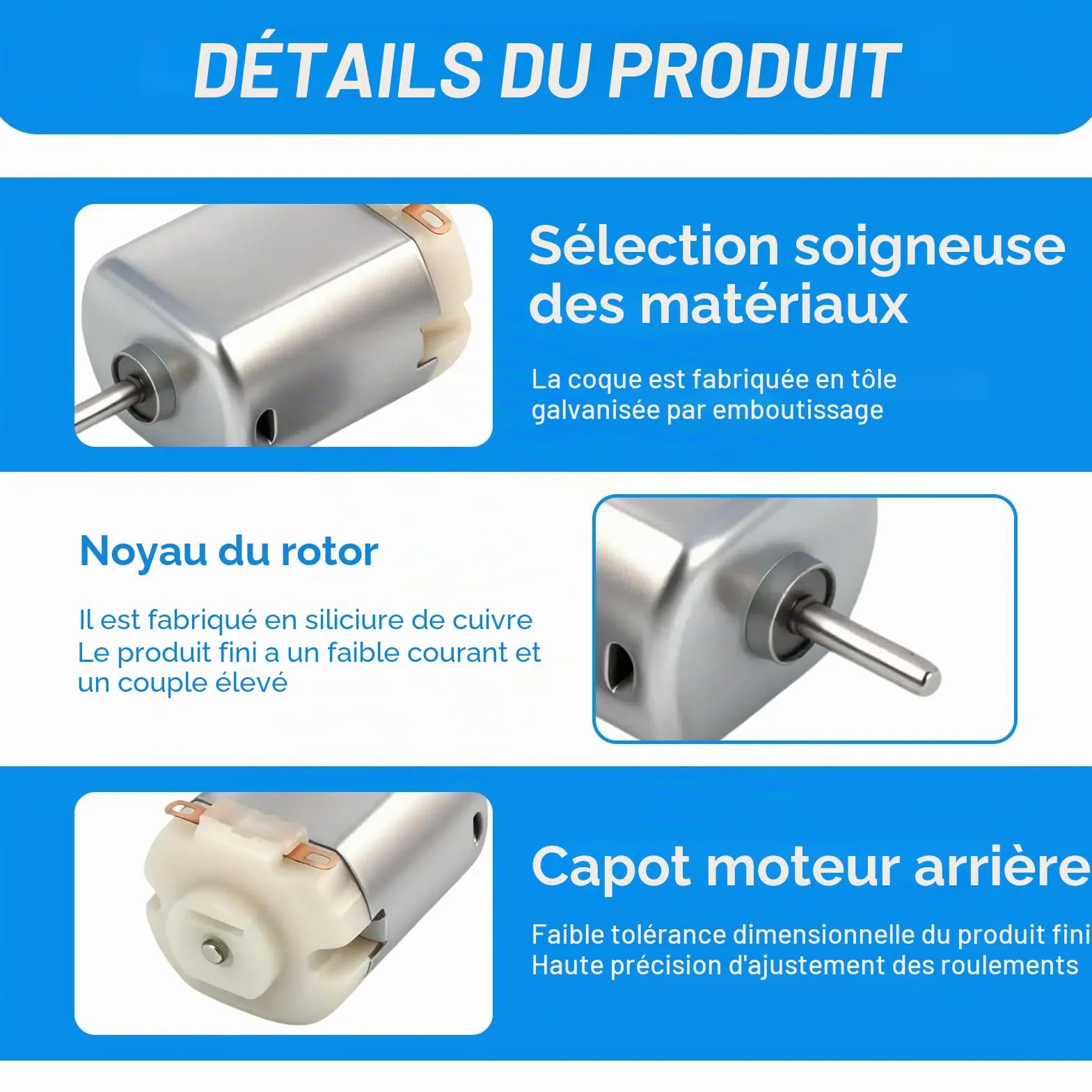 Lot de 10 mini moteurs DC 1,5 V-6 V Micro130 19500 tr/min pour jouets robot DIY