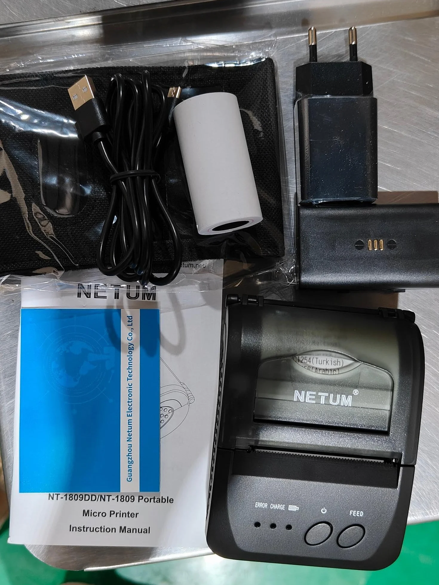 NETUM Imprimante Thermique sans Fil Bluetooth 58 mm Portable POS USB pour Factures Restaurants Android PC Windows