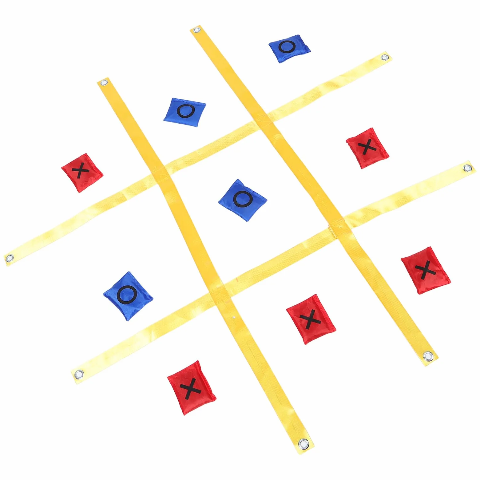 Hohopeti Jeu de Morpion Extra-Large D’extérieur pour Jardin, 1 Set Jaune | Nylon, Format Portable à Ranger, Installation Simple, pour Camping et Maison